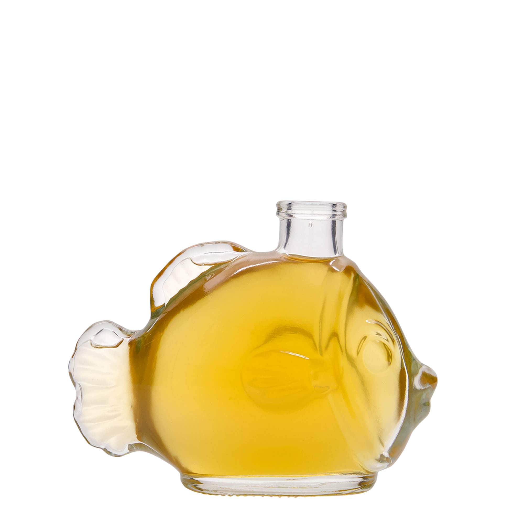 200 ml Glasflasche 'Fisch', Mündung: Kork 200 ml Glasflasche 'Fisch', Mündung: Kork