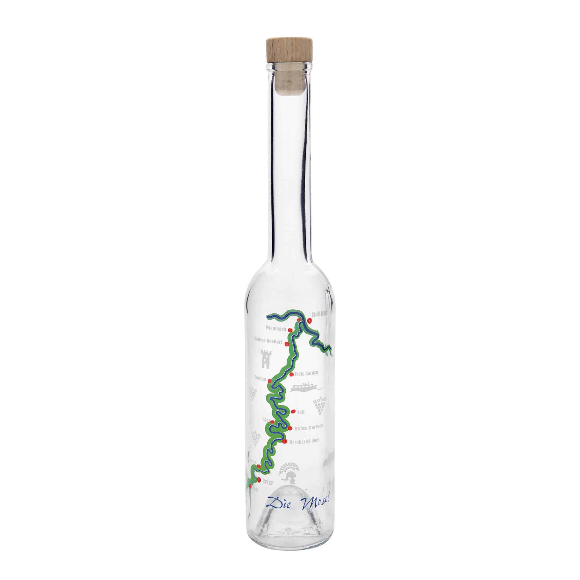 350 ml Glasflasche «Opera», Motiv: Mosel, Mündung: Kork