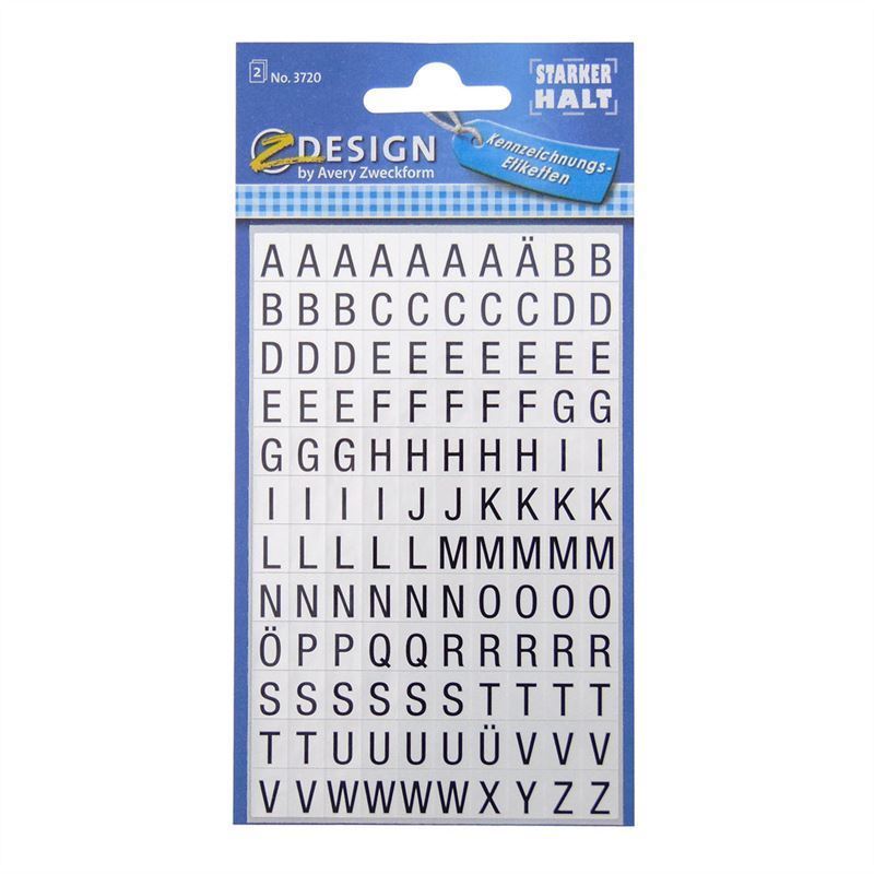 Zweckform Sticker «Alphabet», Kunststoff, schwarz