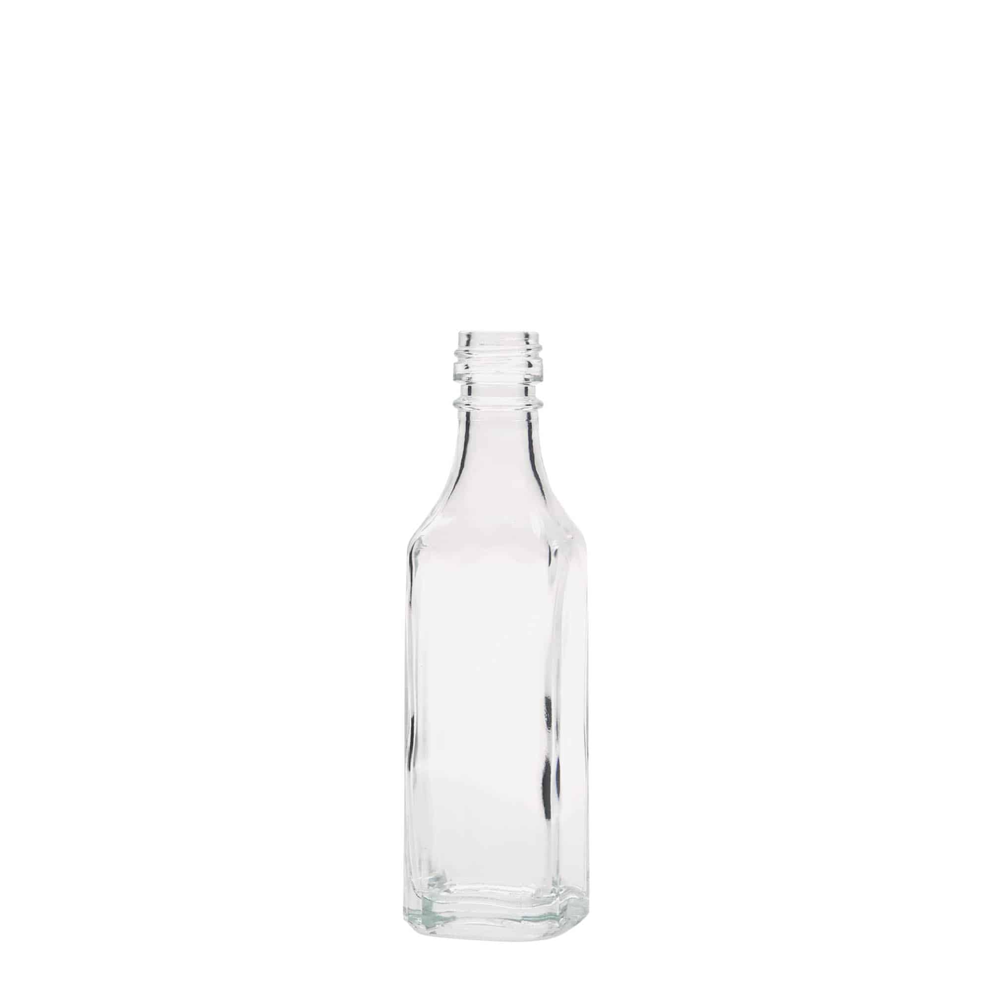 50 ml Glasflasche «Siena», quadratisch, Mündung: PP 18