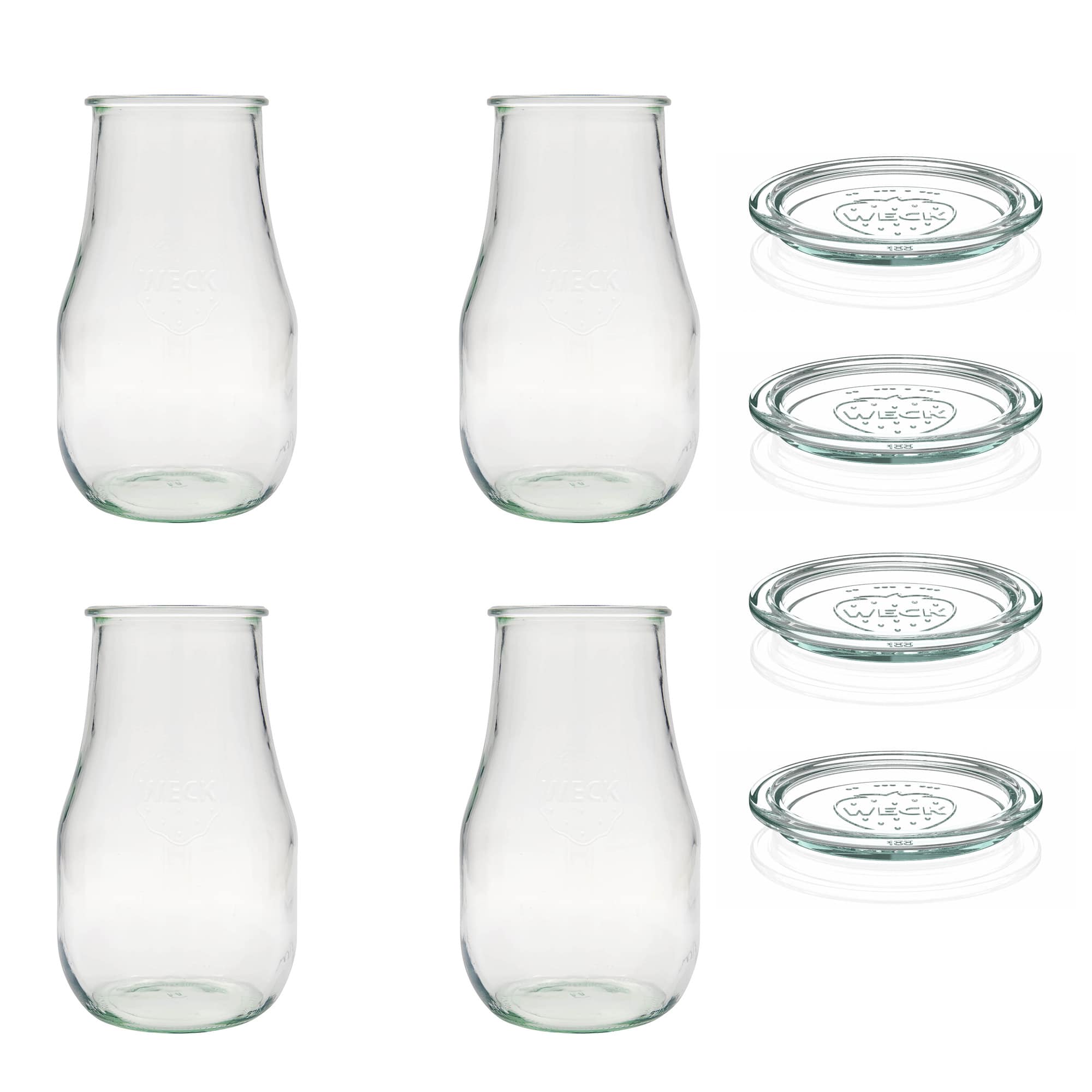 4x 2700 ml WECK-Tulpenglas mit Glasdeckel RR 100