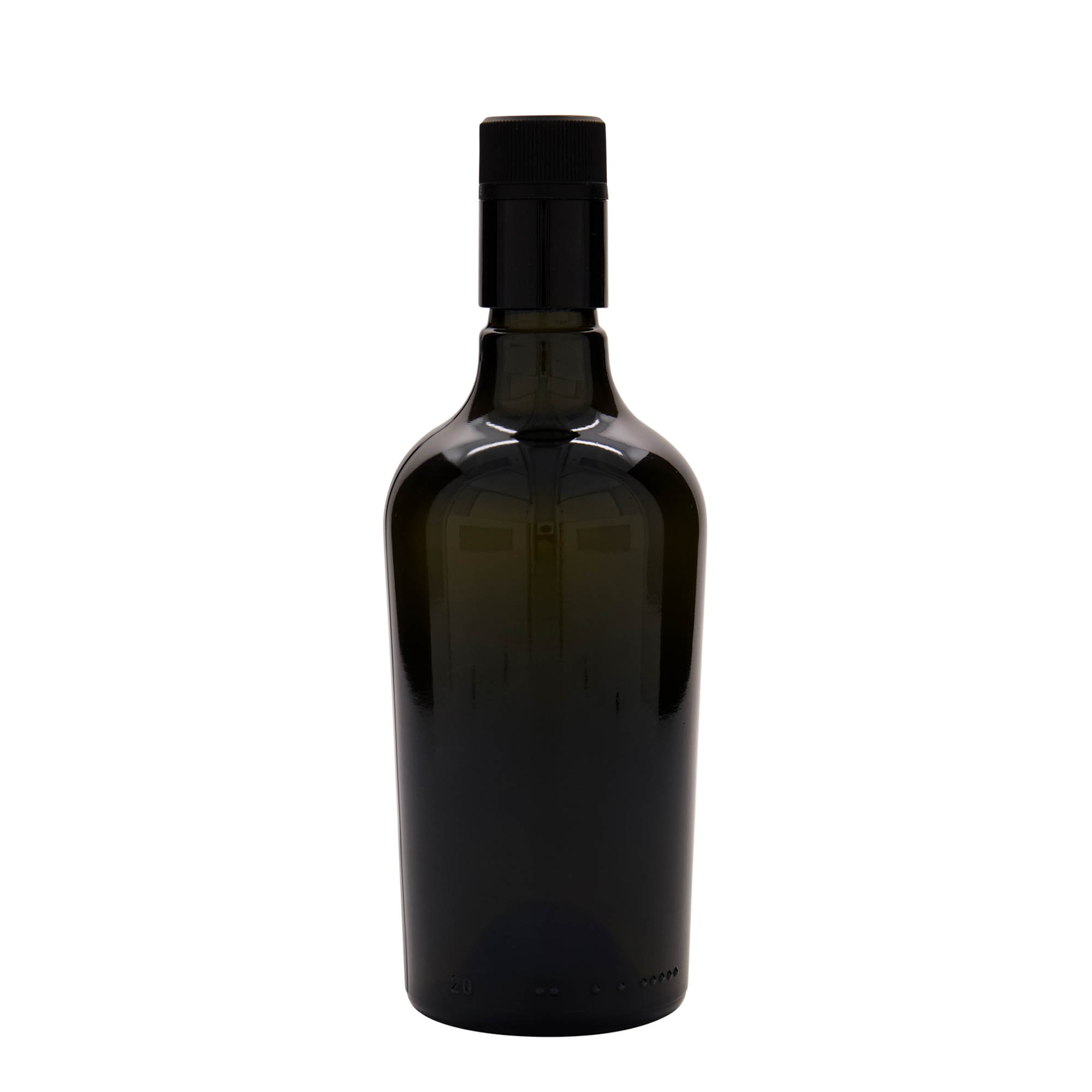 500 ml Essig-/Ölflasche «Oleum», Glas, antikgrün, Mündung: DOP