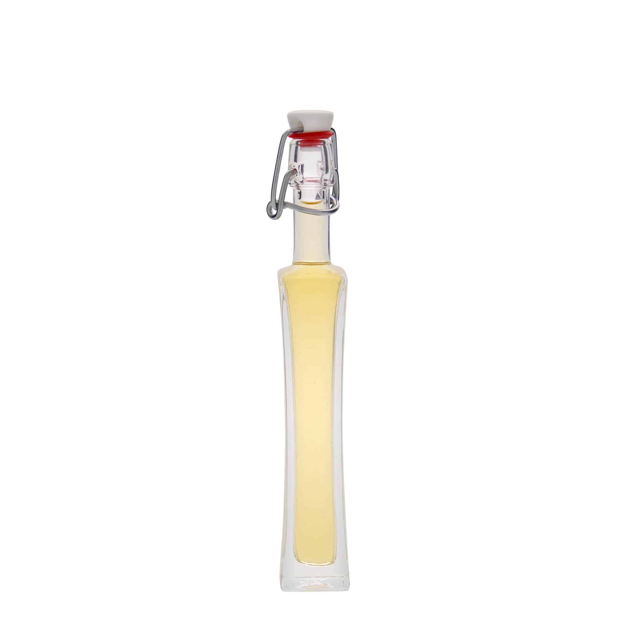 40 ml Glasflasche «Koko», quadratisch, Mündung: Bügelverschluss