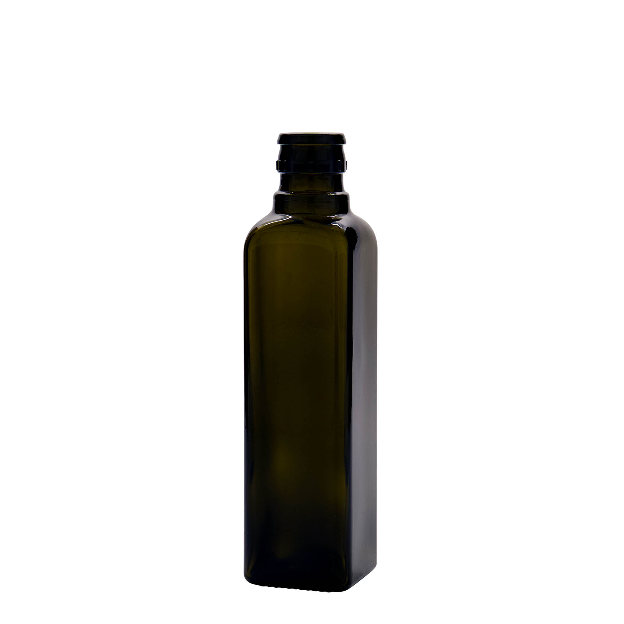 250 ml Essig-/Ölflasche «Quadra», Glas, quadratisch, antikgrün, Mündung: DOP