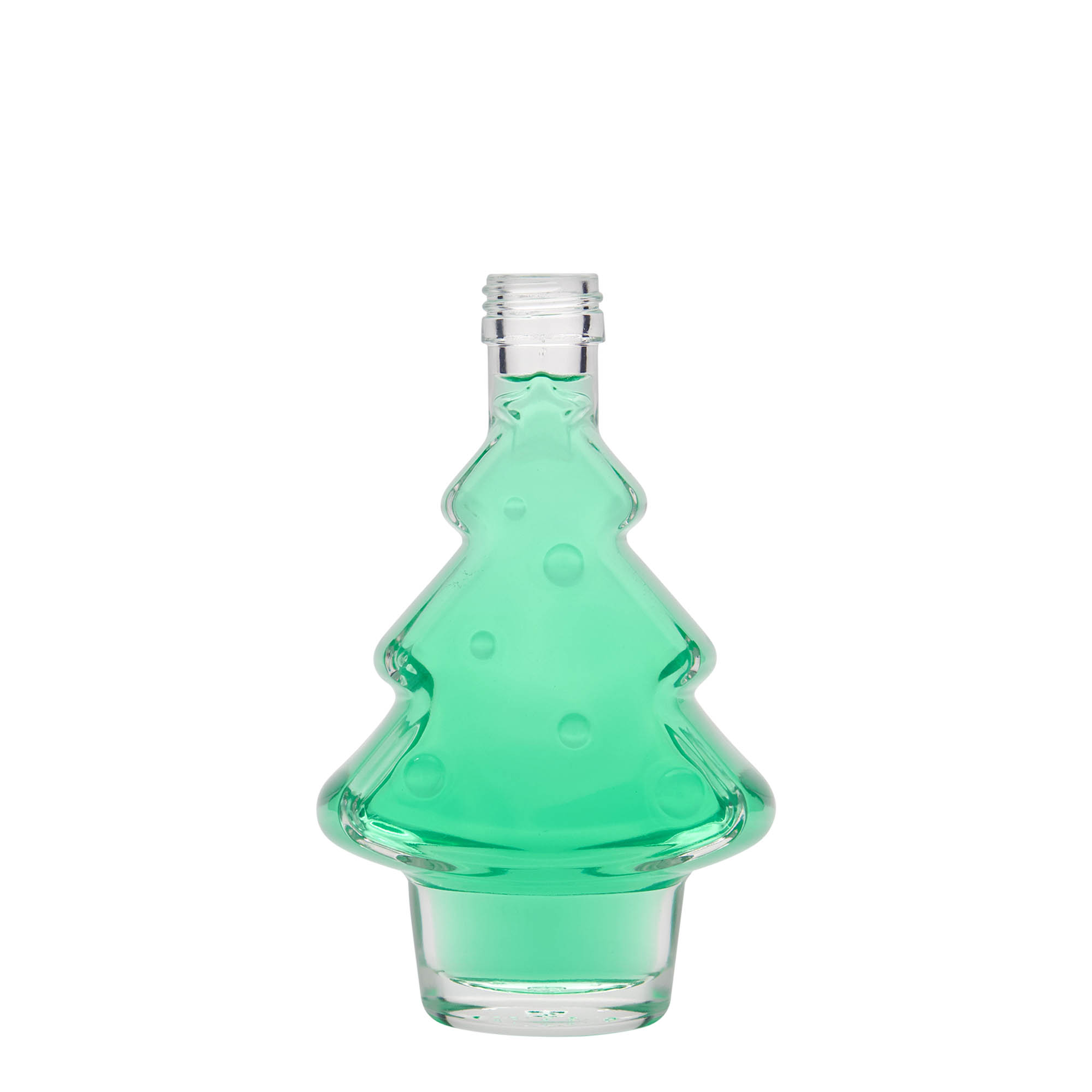 200 ml Glasflasche 'Tannenbaum', Mündung: PP 28 200 ml Glasflasche 'Tannenbaum', Mündung: PP 28