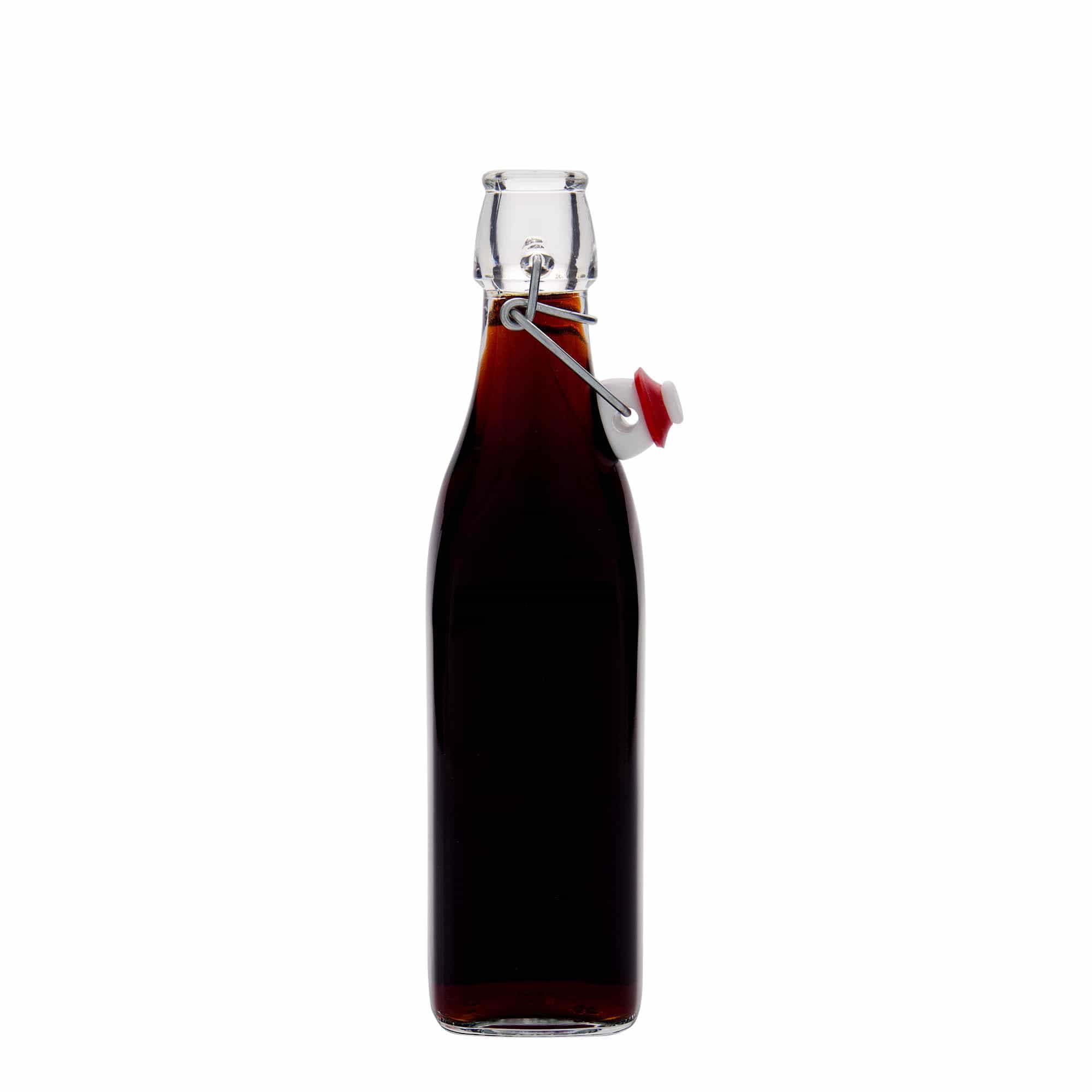500 ml Glasflasche «Swing», quadratisch, Mündung: Bügelverschluss