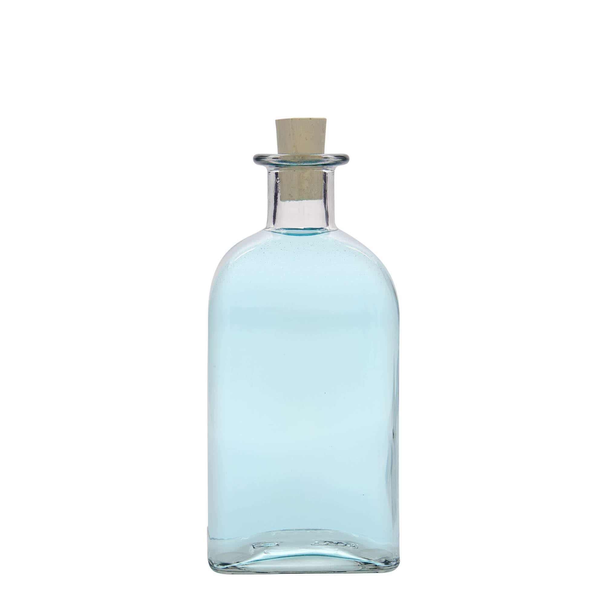 500 ml Glasflasche Apotheker Carré, quadratisch, Mündung: Kork