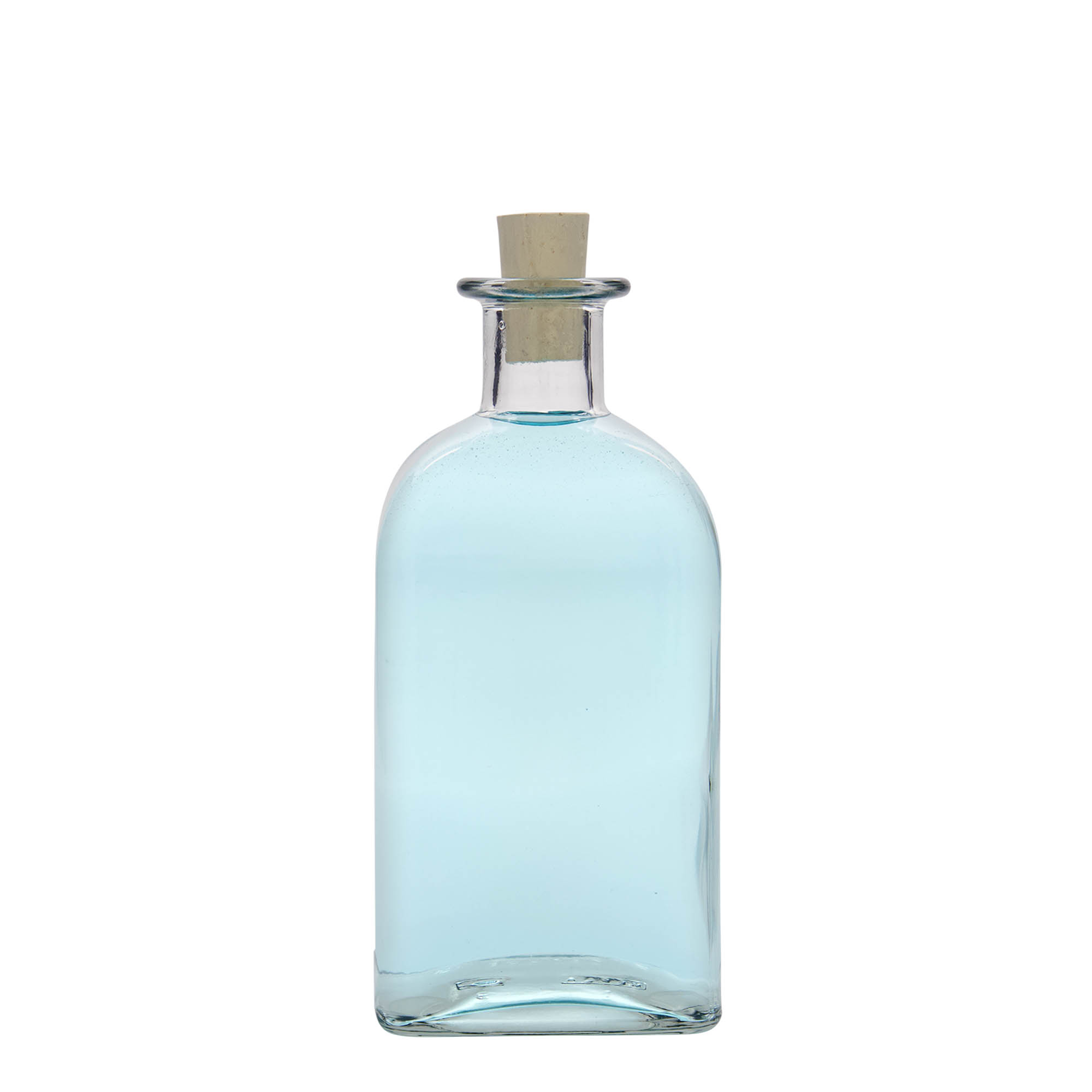 500 ml Glasflasche Apotheker Carré, quadratisch, Mündung: Kork 500 ml Glasflasche Apotheker Carré, quadratisch, Mündung: Kork
