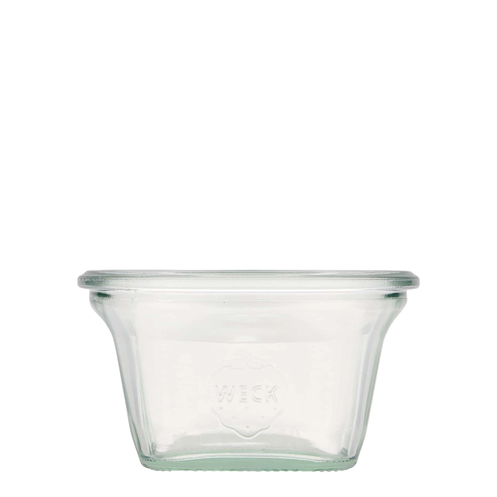 6x 290 ml WECK-Quadroglas mit Glasdeckel RR 100