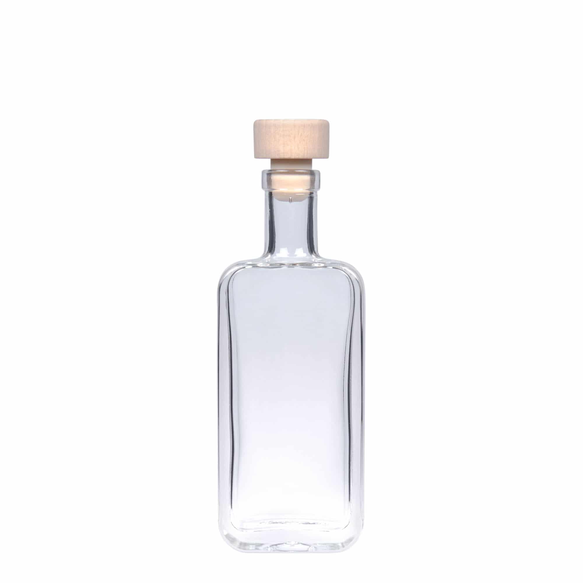 100 ml Glasflasche «Nice», rechteckig, Mündung: Kork