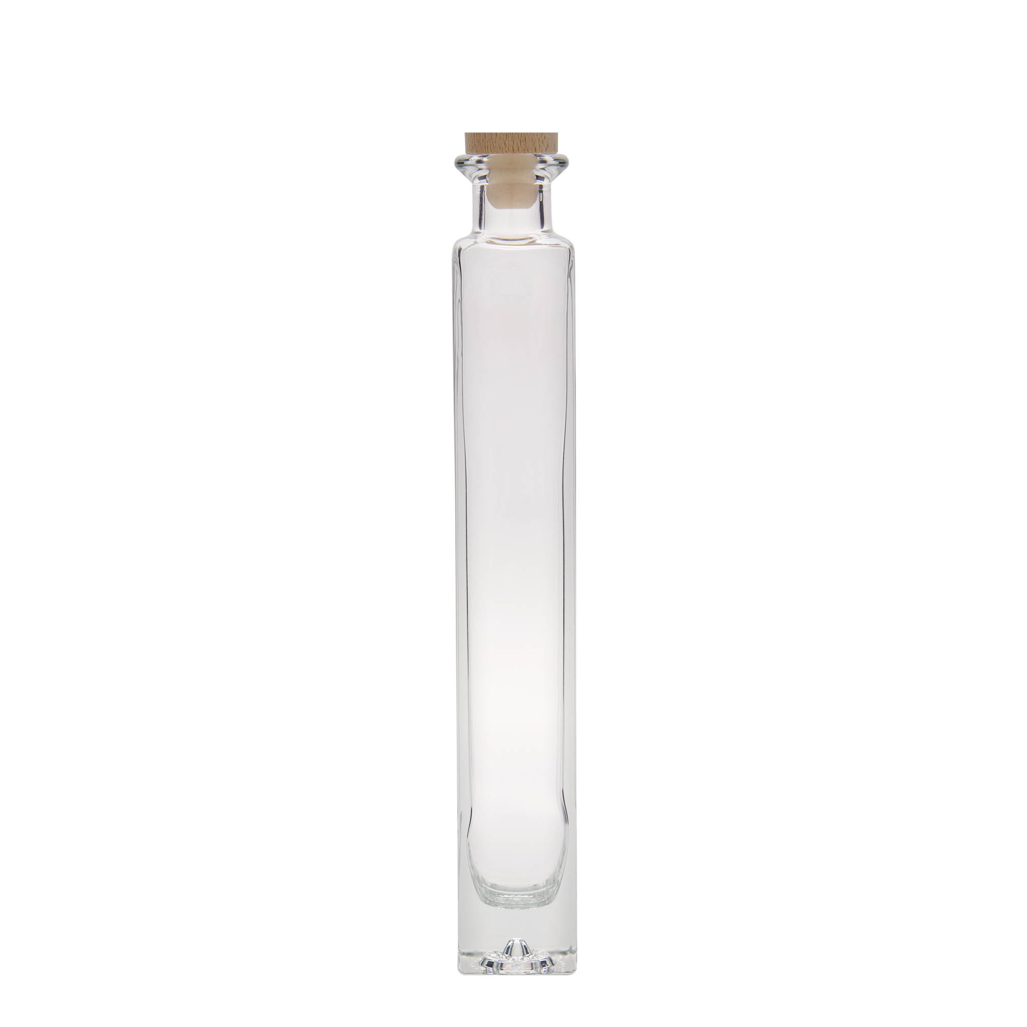 200 ml Glasflasche «Tommy», quadratisch, Mündung: Kork
