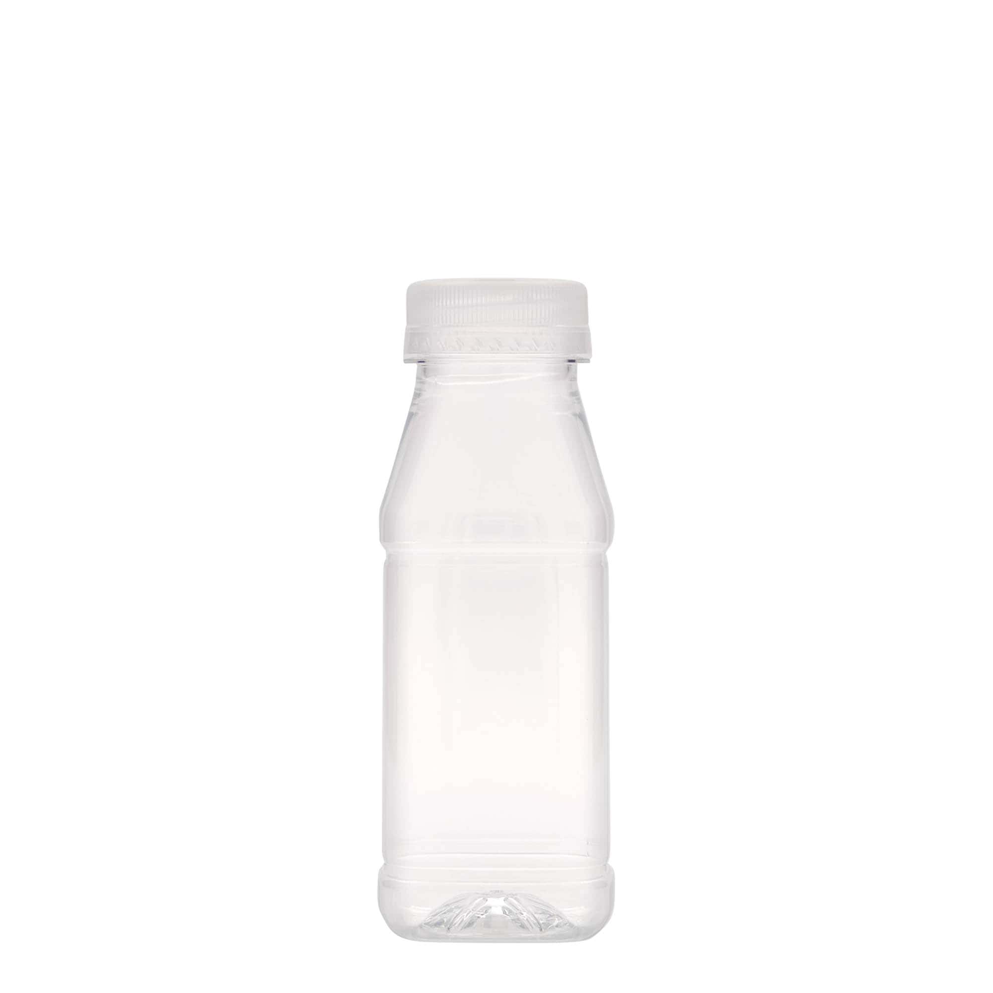 250 ml PET-Flasche «Milk and Juice Carré», quadratisch, Kunststoff, Mündung: 38 mm