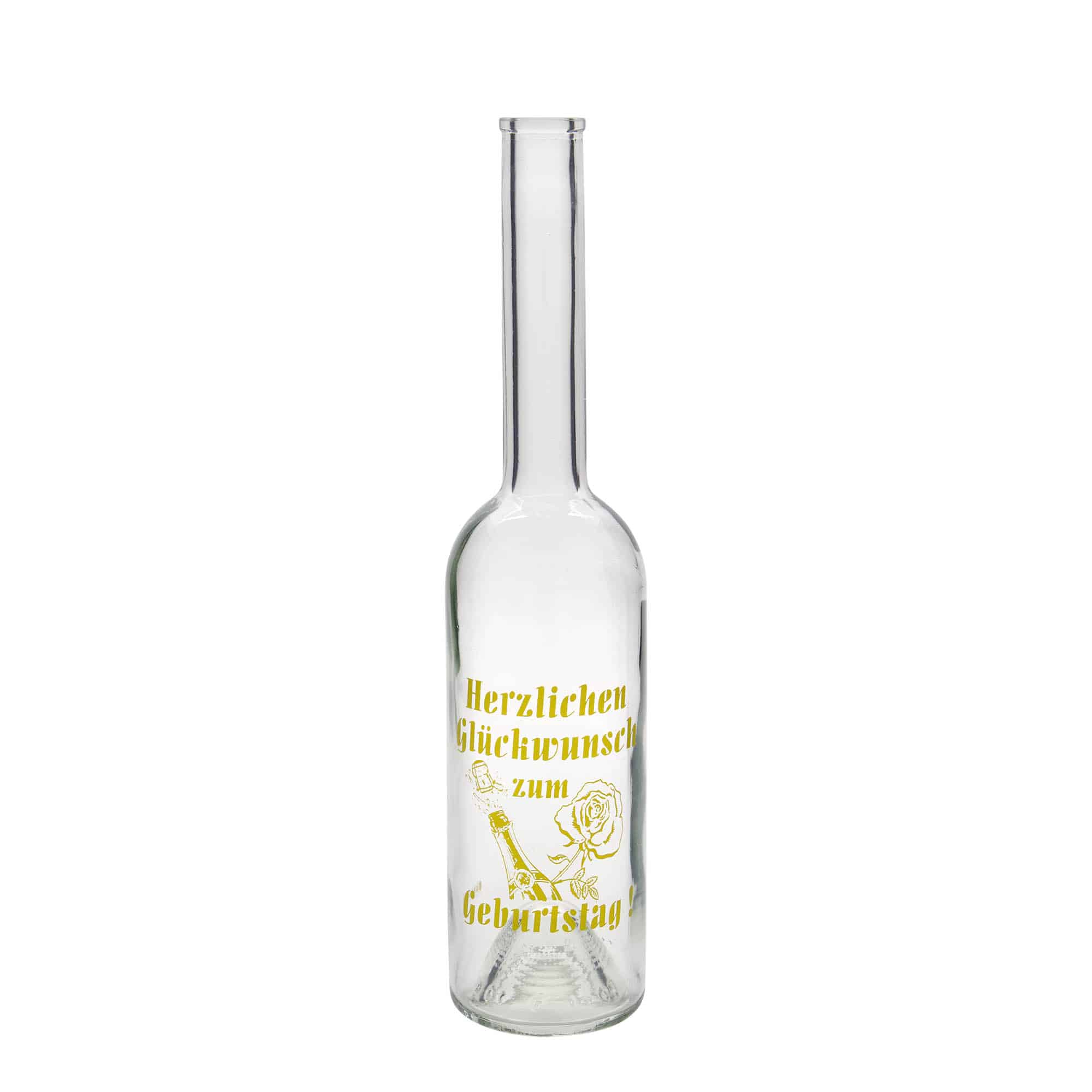 500 ml Glasflasche «Opera», Motiv: Geburtstagsflasche, Mündung: Kork