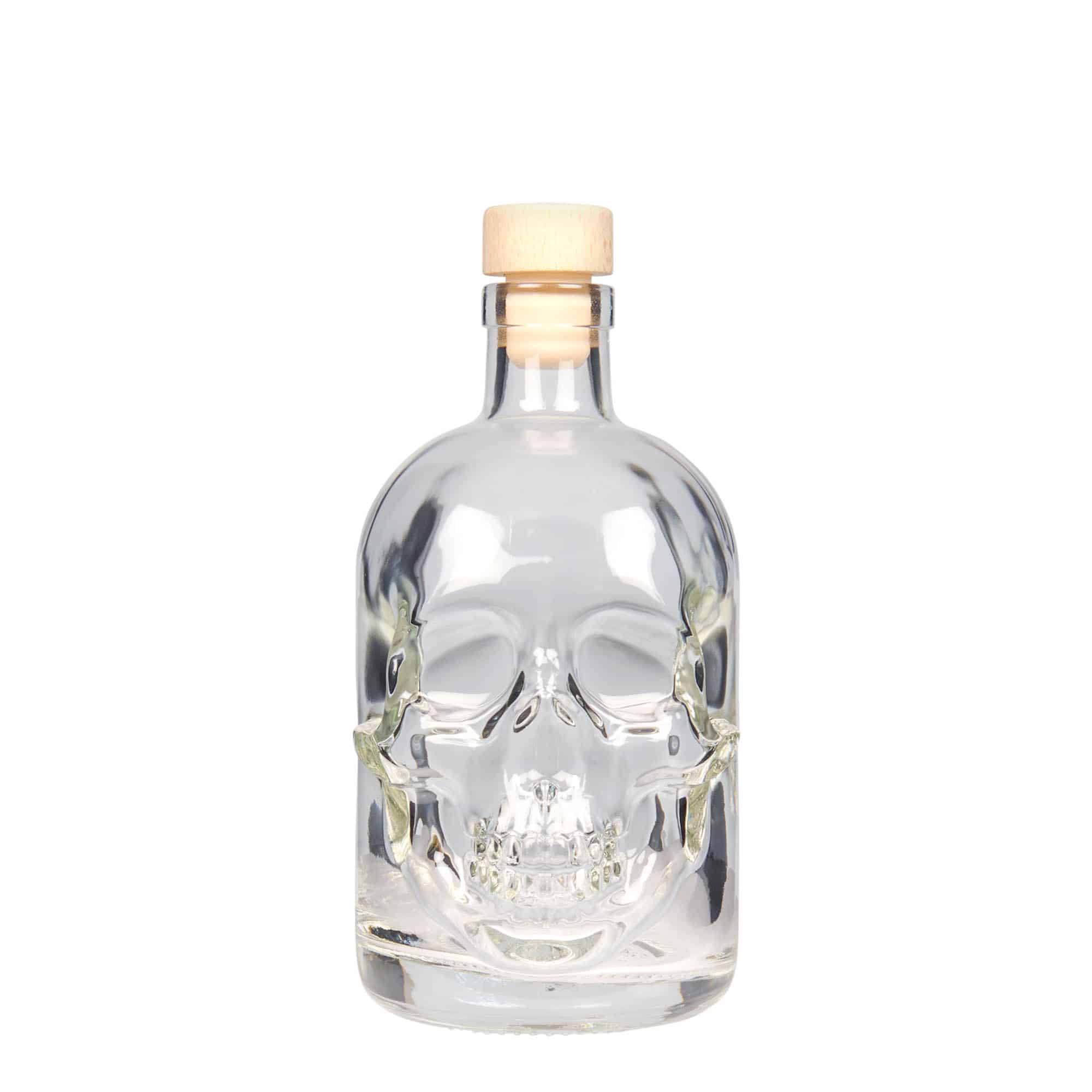 500 ml Glasflasche «Totenkopf», Mündung: Kork