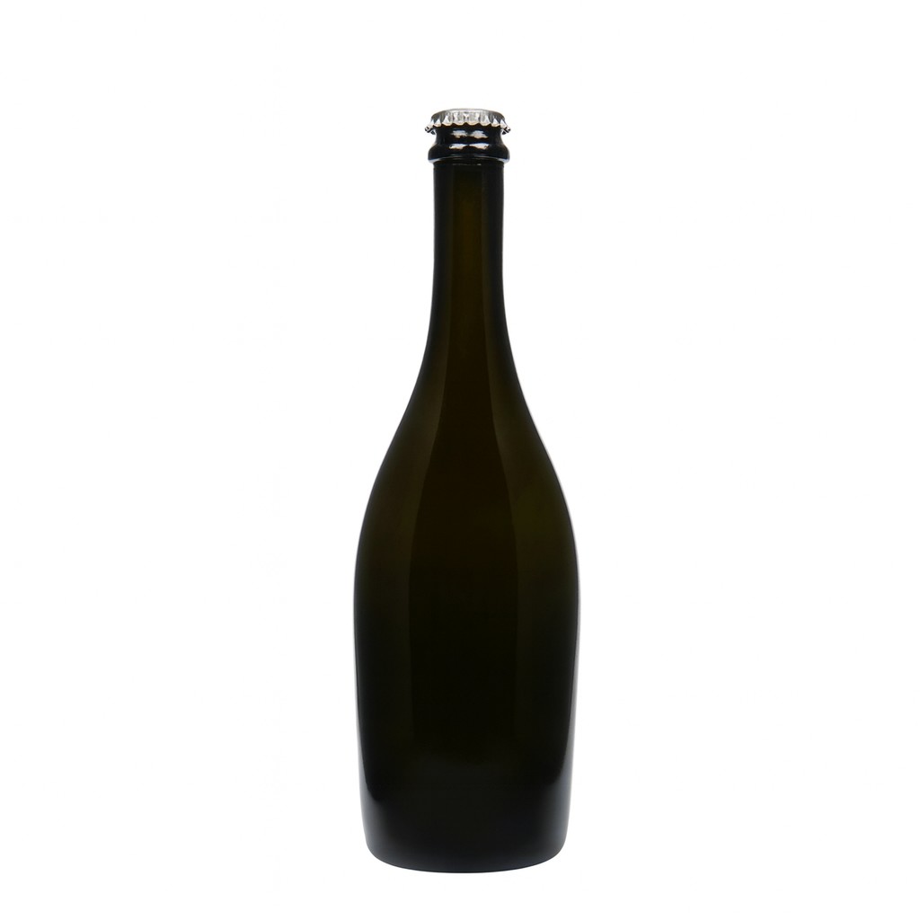 750 ml Sektflasche 'Carmen', Glas, antikgrün, Mündung: Kronkorken