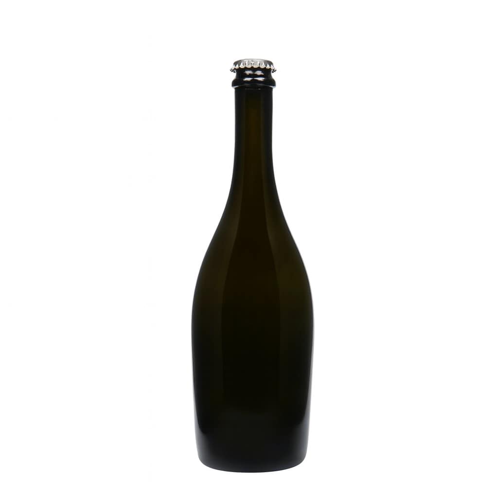 750 ml Sektflasche «Carmen», Glas, antikgrün, Mündung: Kronkorken
