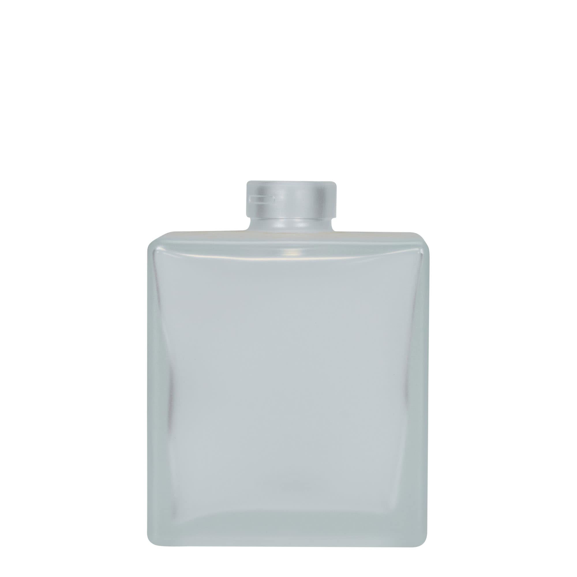 500 ml Glasflasche «Cube», quadratisch, geeist, Mündung: Kork