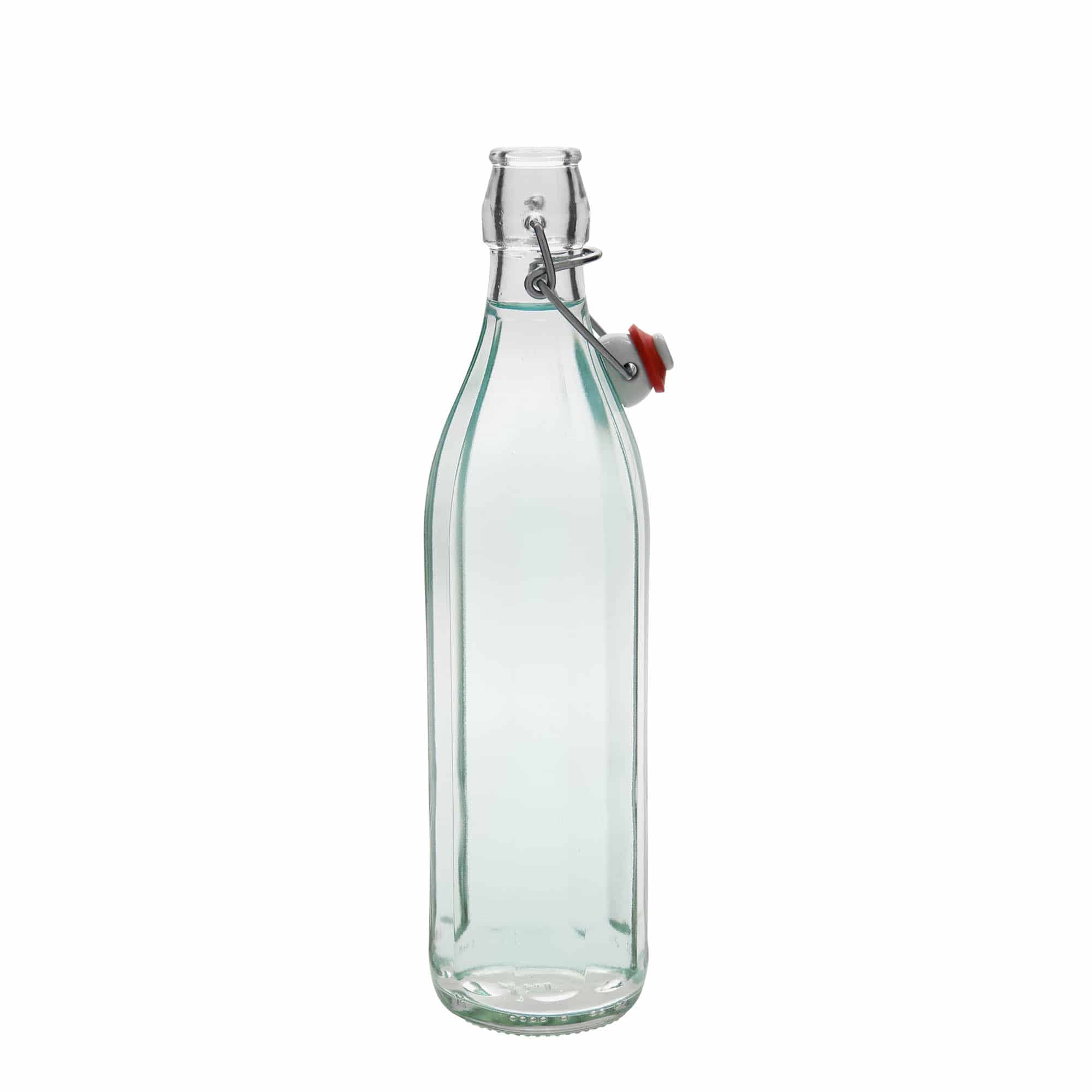 750 ml Glasflasche «Bravo», zehneckig, Mündung: Bügelverschluss