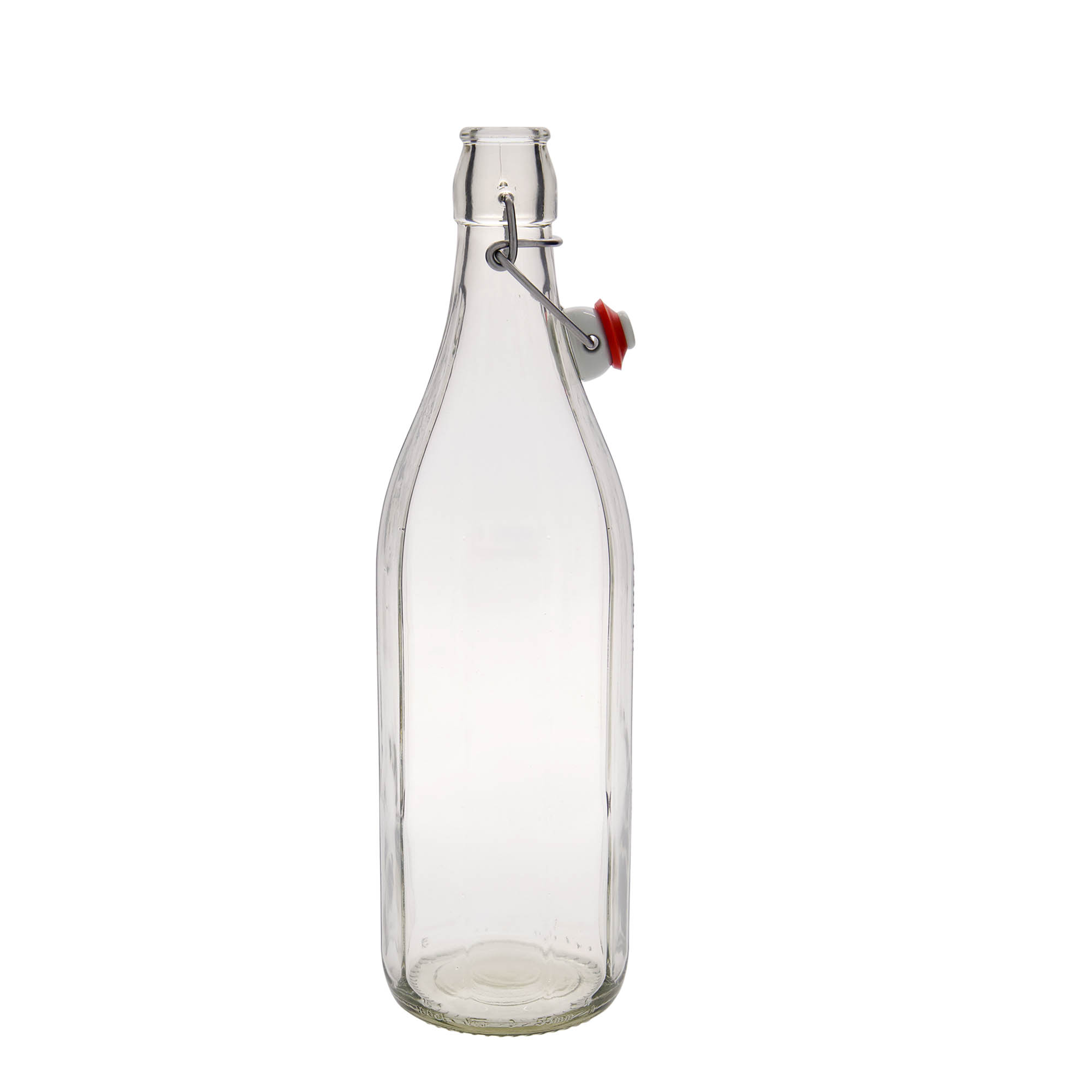 1.000 ml Glasflasche 'Bravo', zehneckig, Mündung: Bügelverschluss 1.000 ml Glasflasche 'Bravo', zehneckig, Mündung: Bügelverschluss