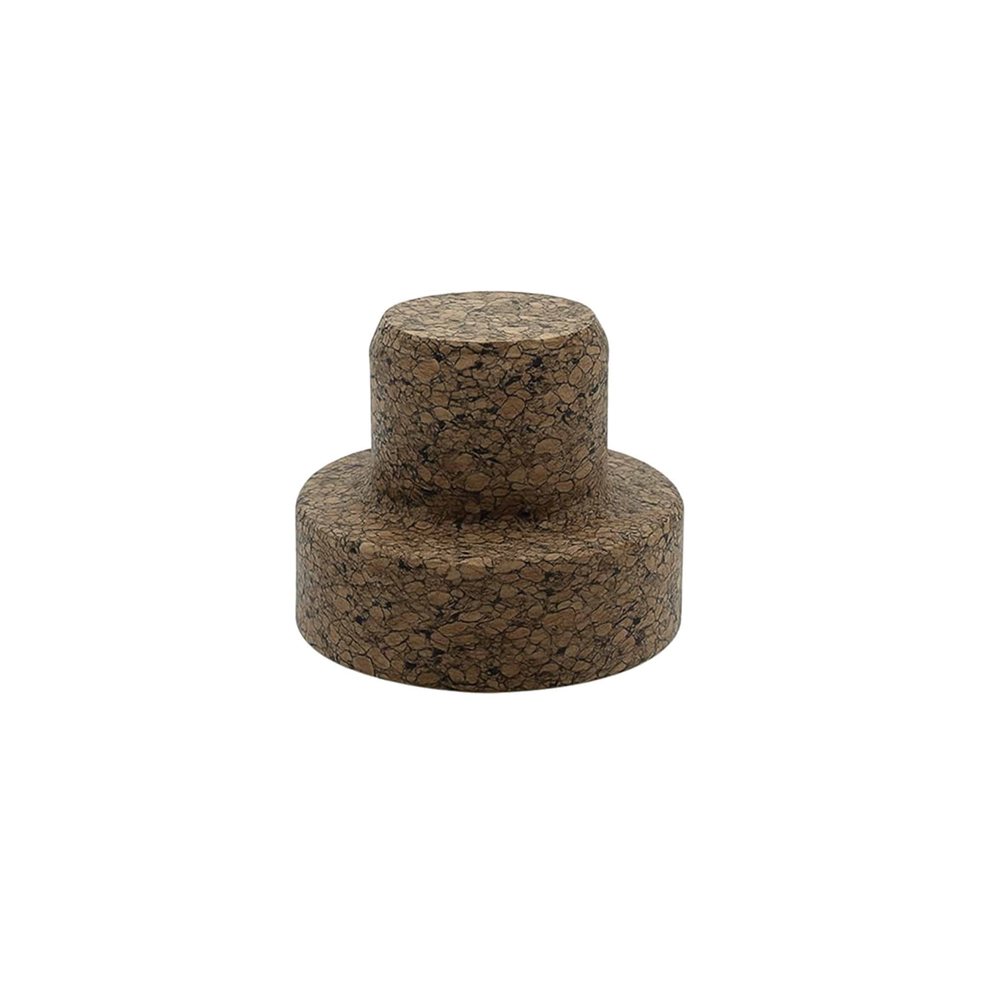 Griffkorken «Sharp» 22,5 mm, Corkcoal, für Mündung: Kork Tellermündung
