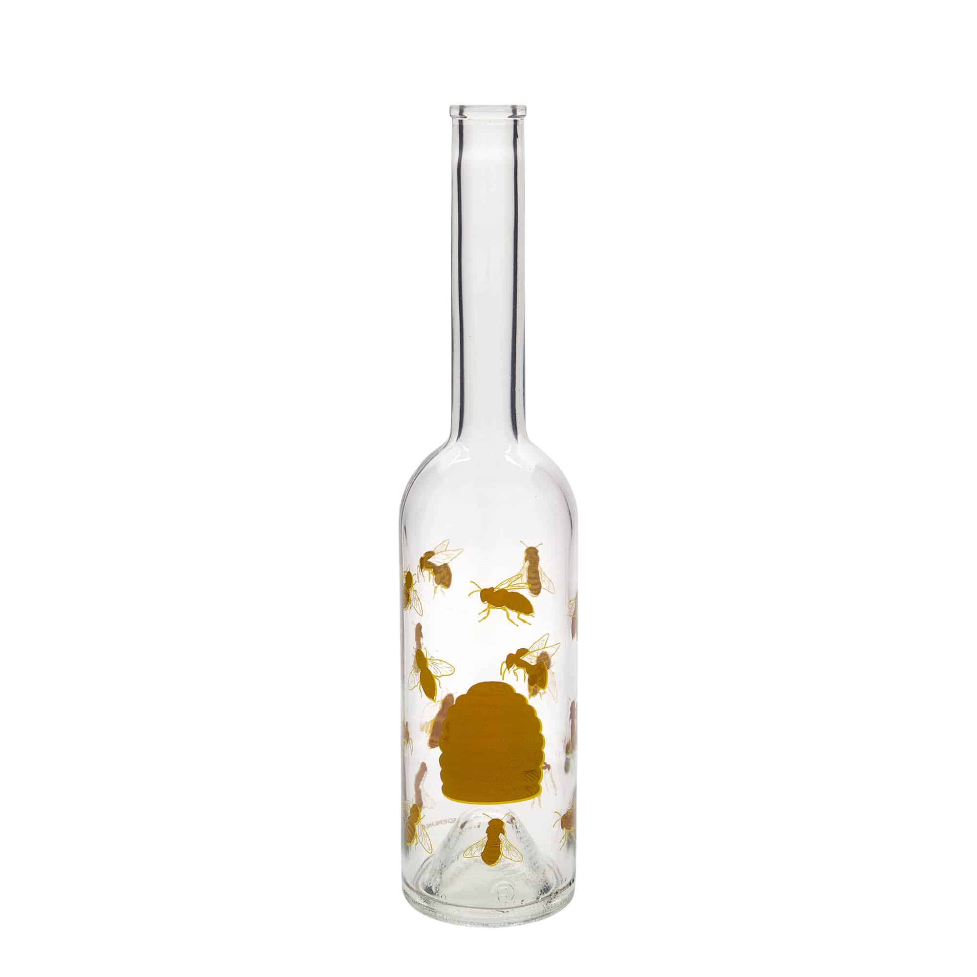 500 ml Glasflasche «Opera», Motiv: Bienen, Mündung: Kork