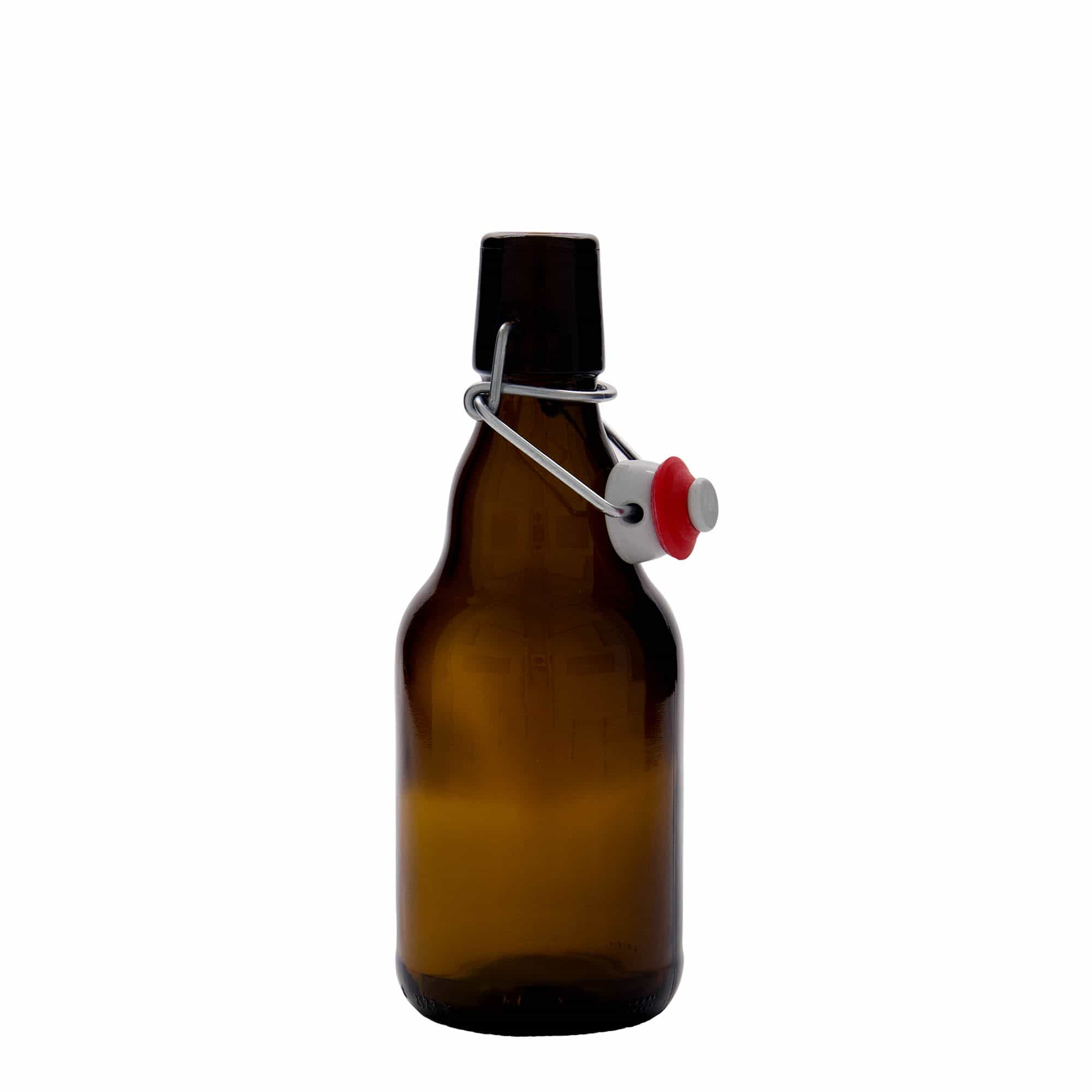 330 ml Bierflasche 'Steinie', Glas, braun, Mündung: Bügelverschluss