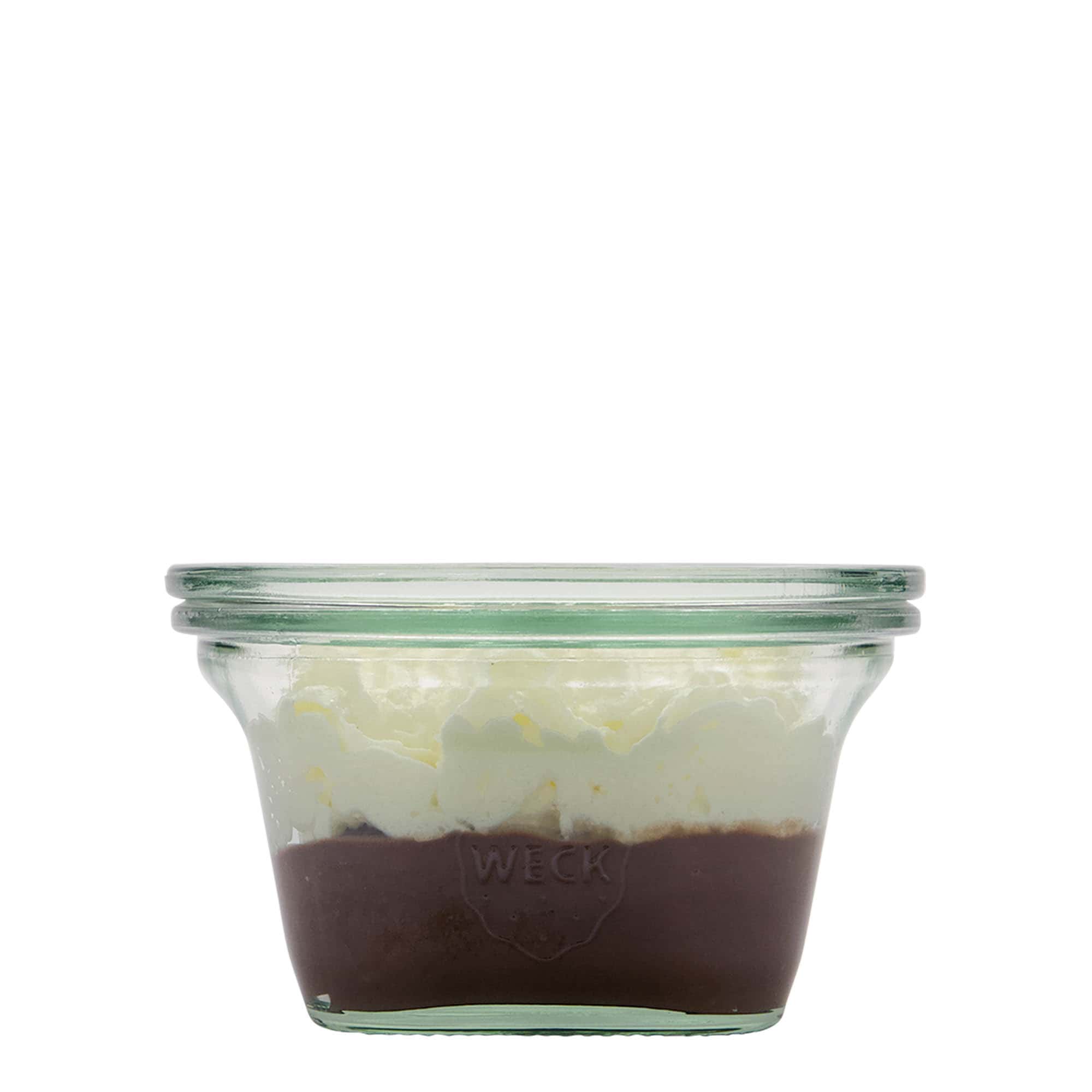 290 ml WECK-Quadroglas, quadratisch, Mündung: Rundrand