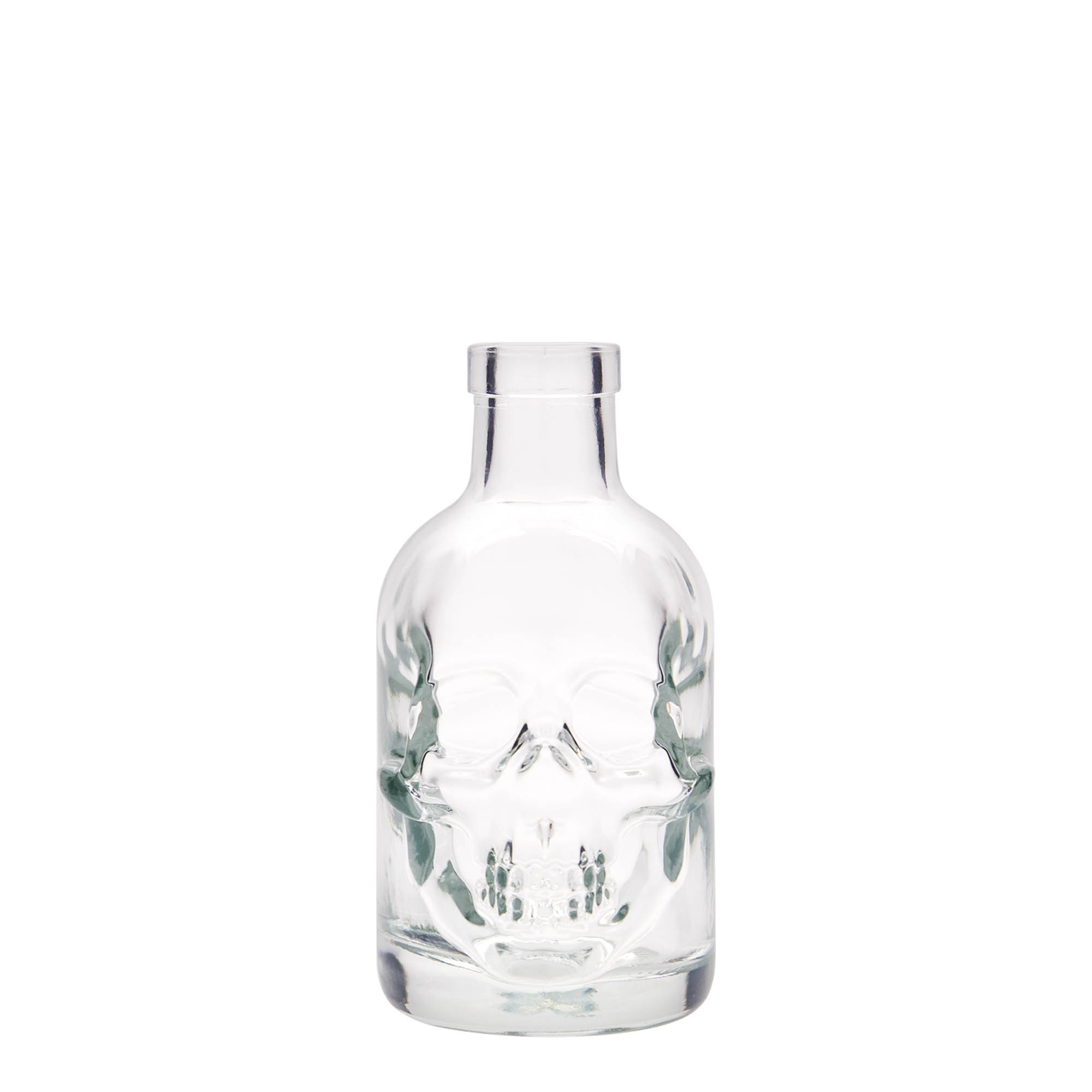 200 ml Glasflasche 'Totenkopf', Mündung: Kork 200 ml Glasflasche 'Totenkopf', Mündung: Kork