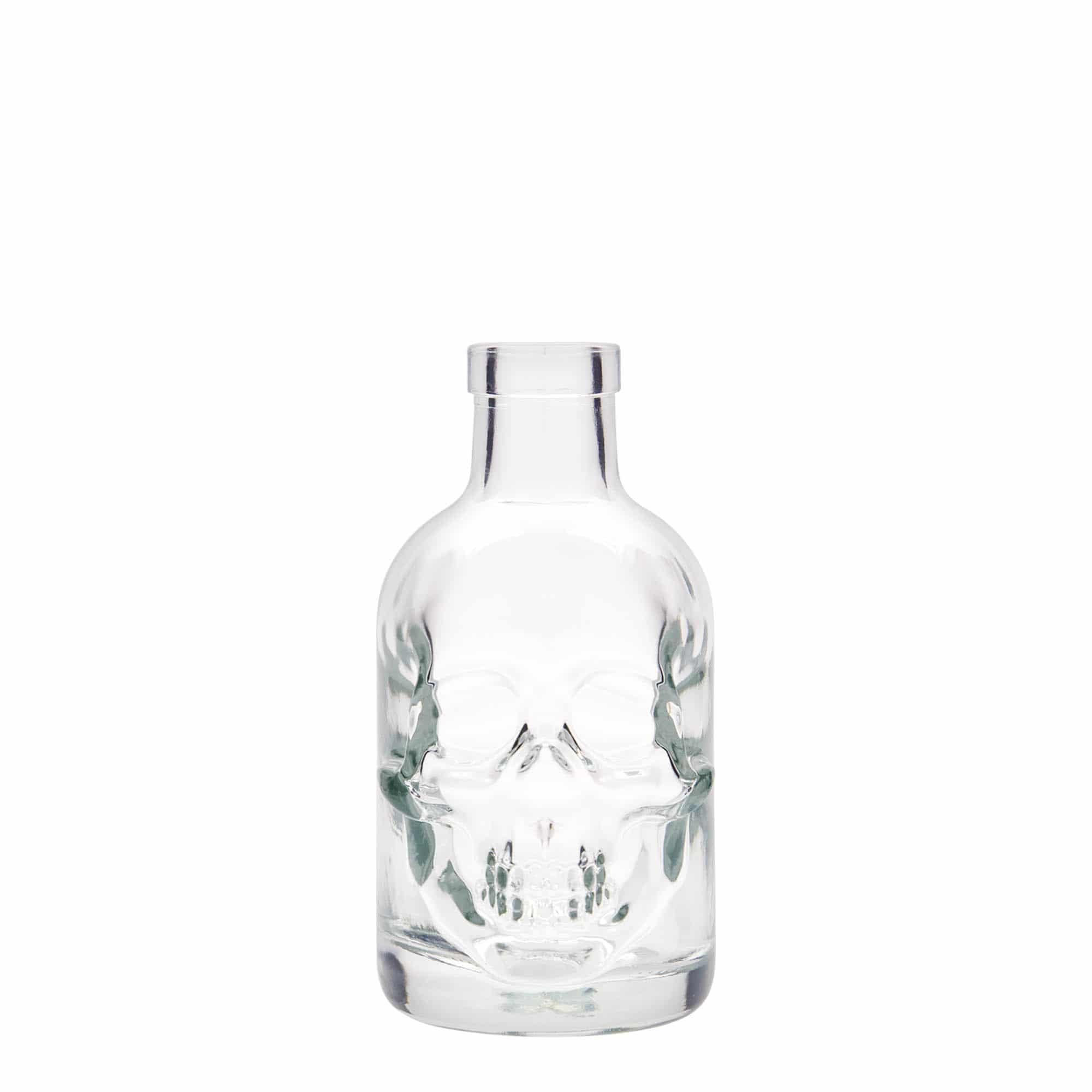 200 ml Glasflasche «Totenkopf», Mündung: Kork