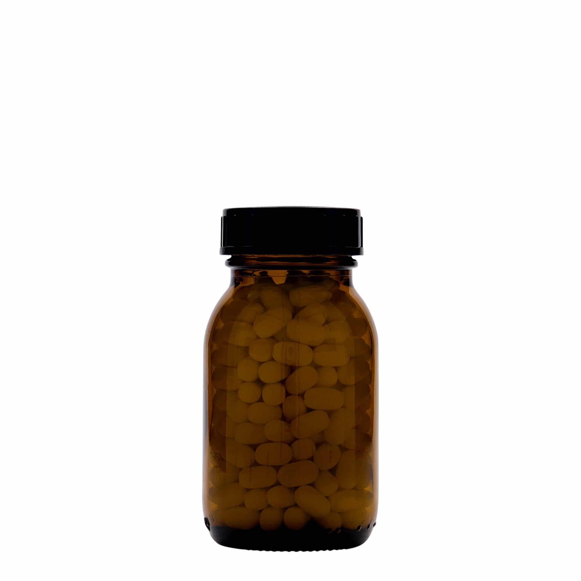 125 ml Weithalsglas, braun, Mündung: DIN 40