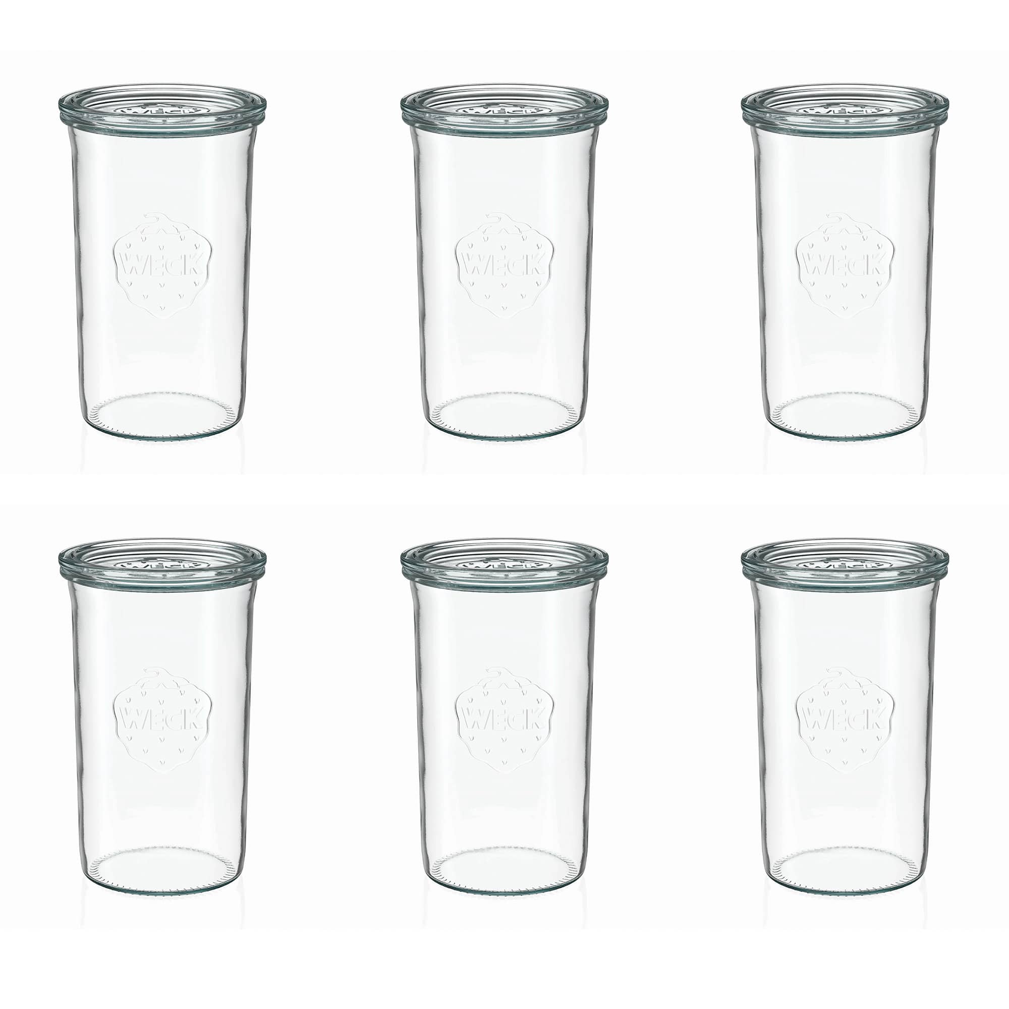 6x 1000 ml WECK-Sturzglas mit Glasdeckel RR 100