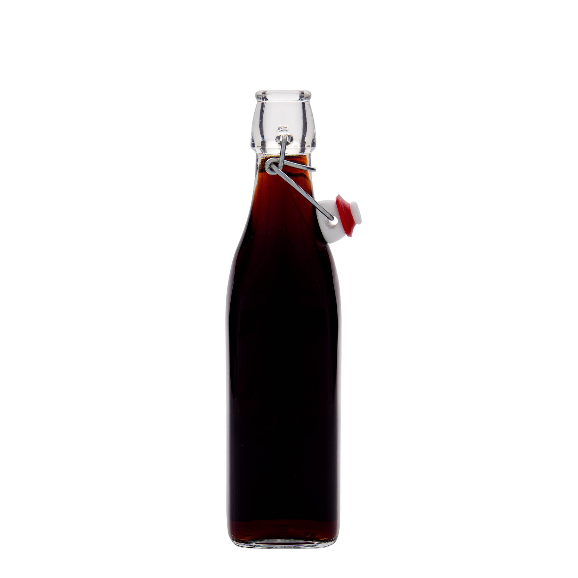 500 ml Glasflasche «Swing», quadratisch, Mündung: Bügelverschluss