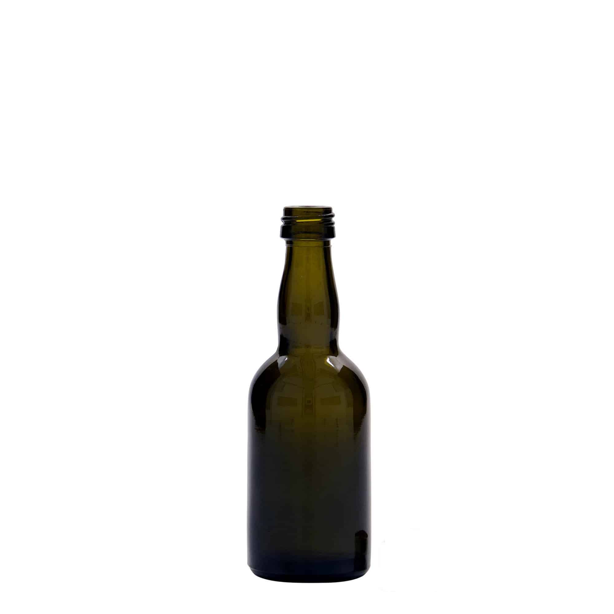 50 ml Glasflasche 'Proba', antikgrün, Mündung: PP 18 50 ml Glasflasche 'Proba', antikgrün, Mündung: PP 18