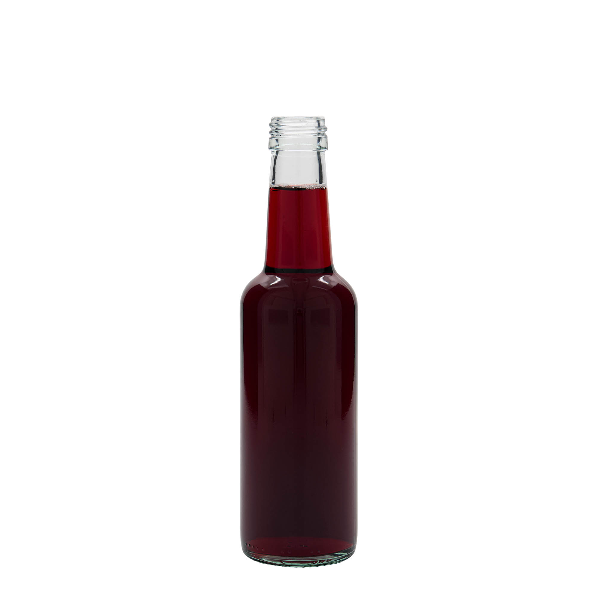 250 ml Glasflasche Geradhals, Mündung: PP 28 250 ml Glasflasche Geradhals, Mündung: PP 28