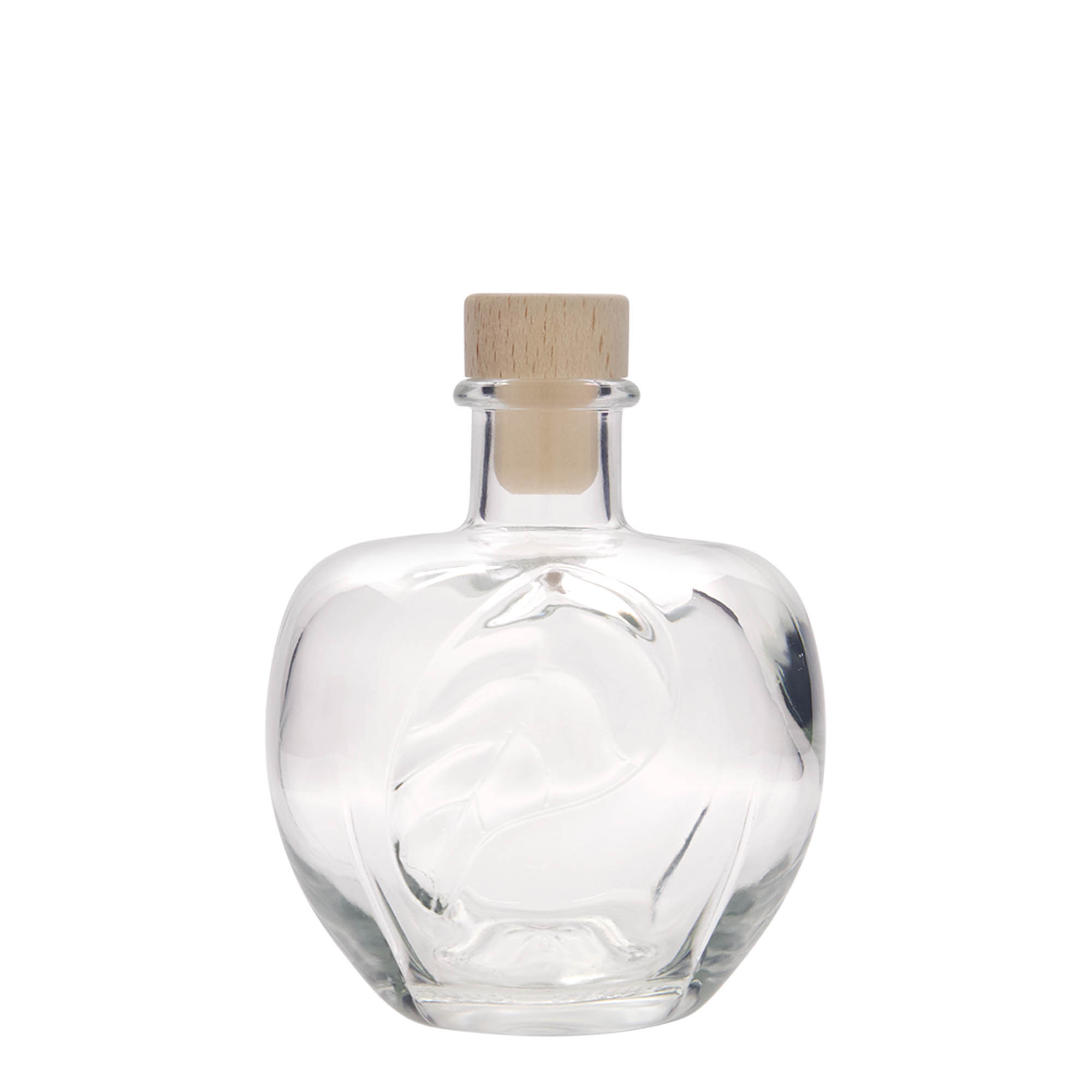 350 ml Glasflasche 'Apfel', Mündung: Kork 350 ml Glasflasche 'Apfel', Mündung: Kork
