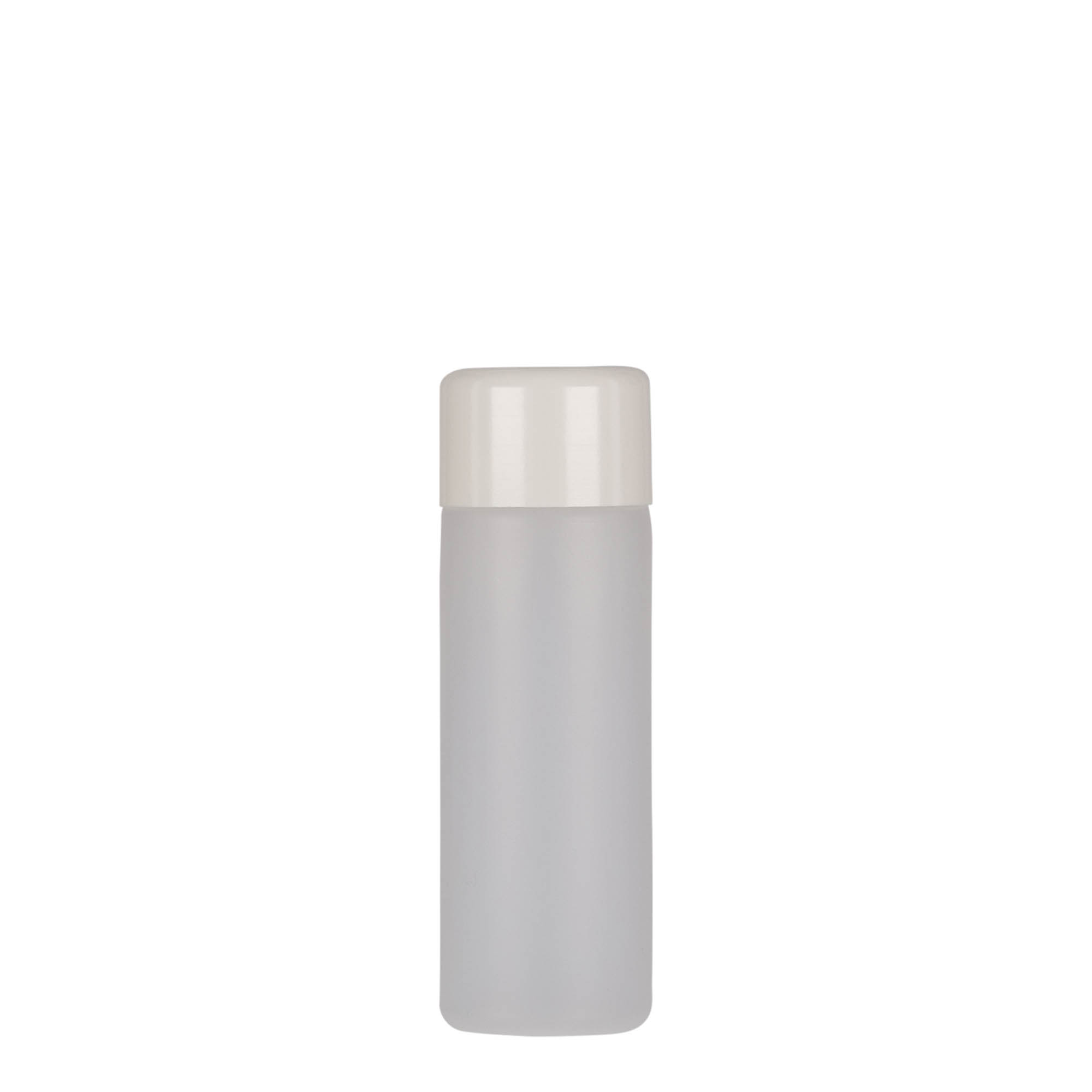 50 ml Rundflasche, PE-Kunststoff, natur, Mündung: Schraubverschluss 50 ml Rundflasche, PE-Kunststoff, natur, Mündung: Schraubverschluss