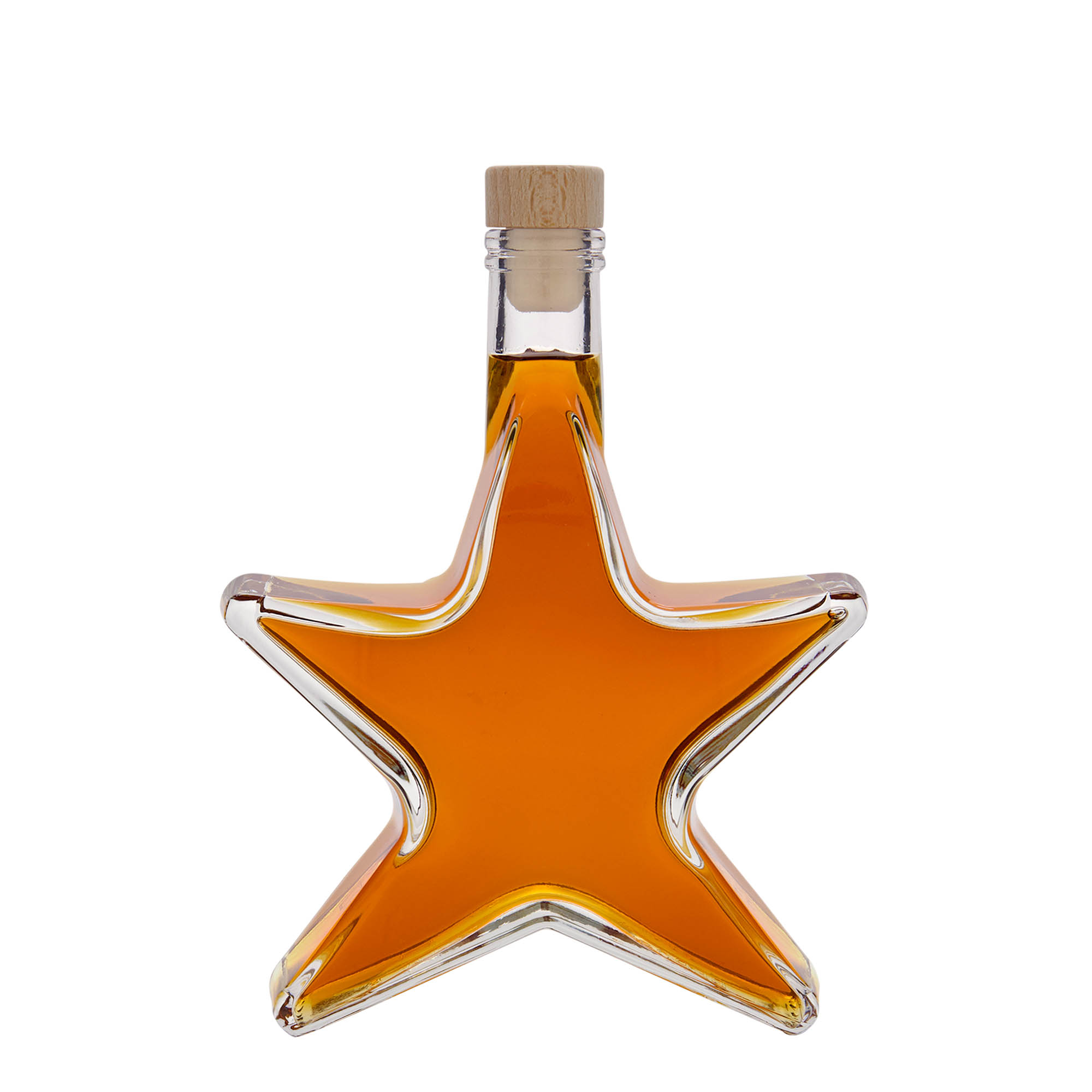 350 ml Glasflasche 'Stern', Mündung: Kork 350 ml Glasflasche 'Stern', Mündung: Kork