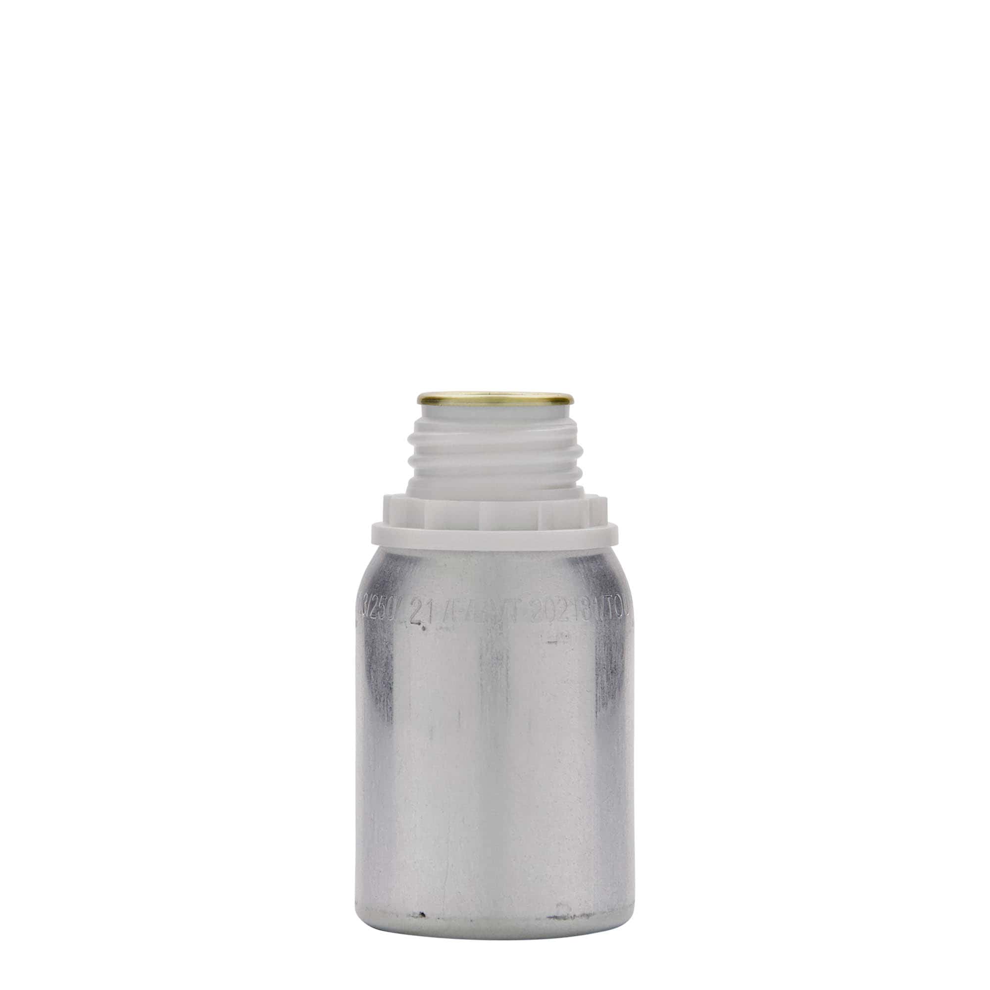 125 ml Aluminiumflasche, Metall, silber, Mündung: DIN 32