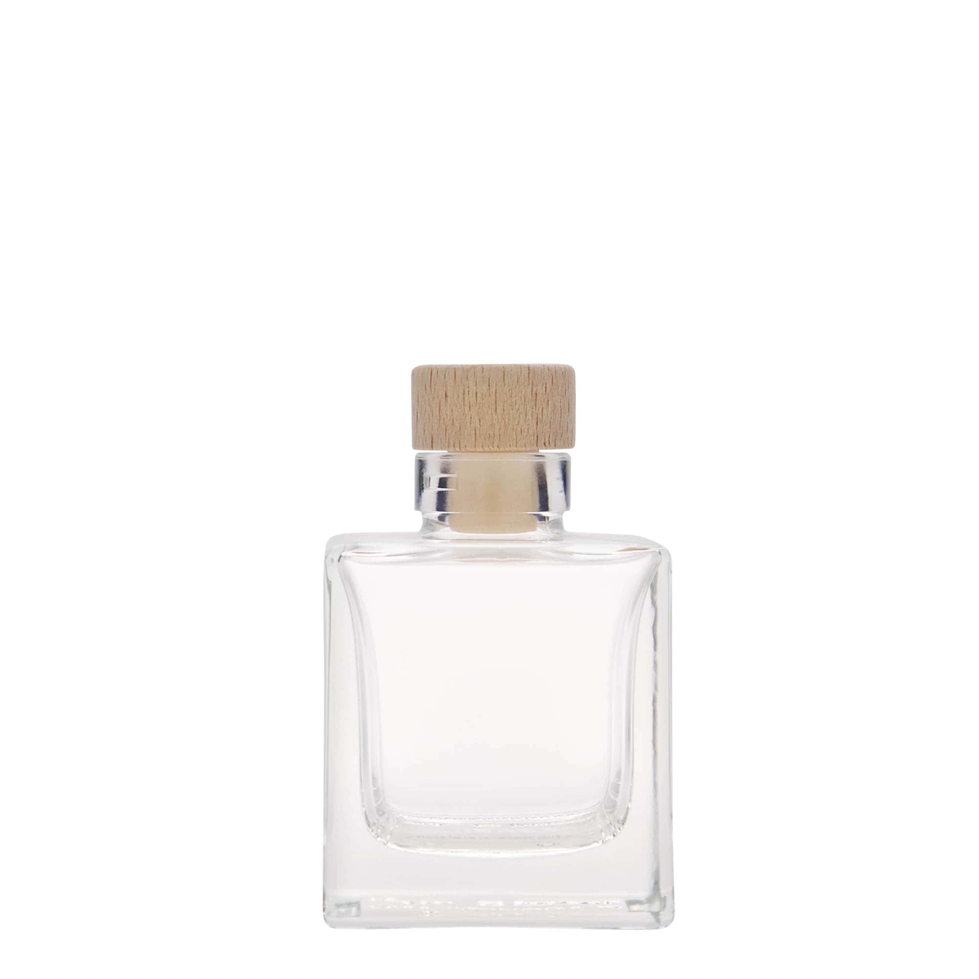 100 ml Glasflasche «Cube», quadratisch, Mündung: Kork