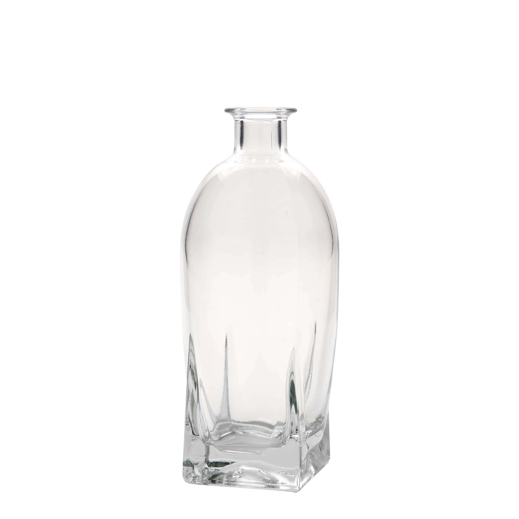 500 ml Glasflasche «Zino», quadratisch, Mündung: Kork