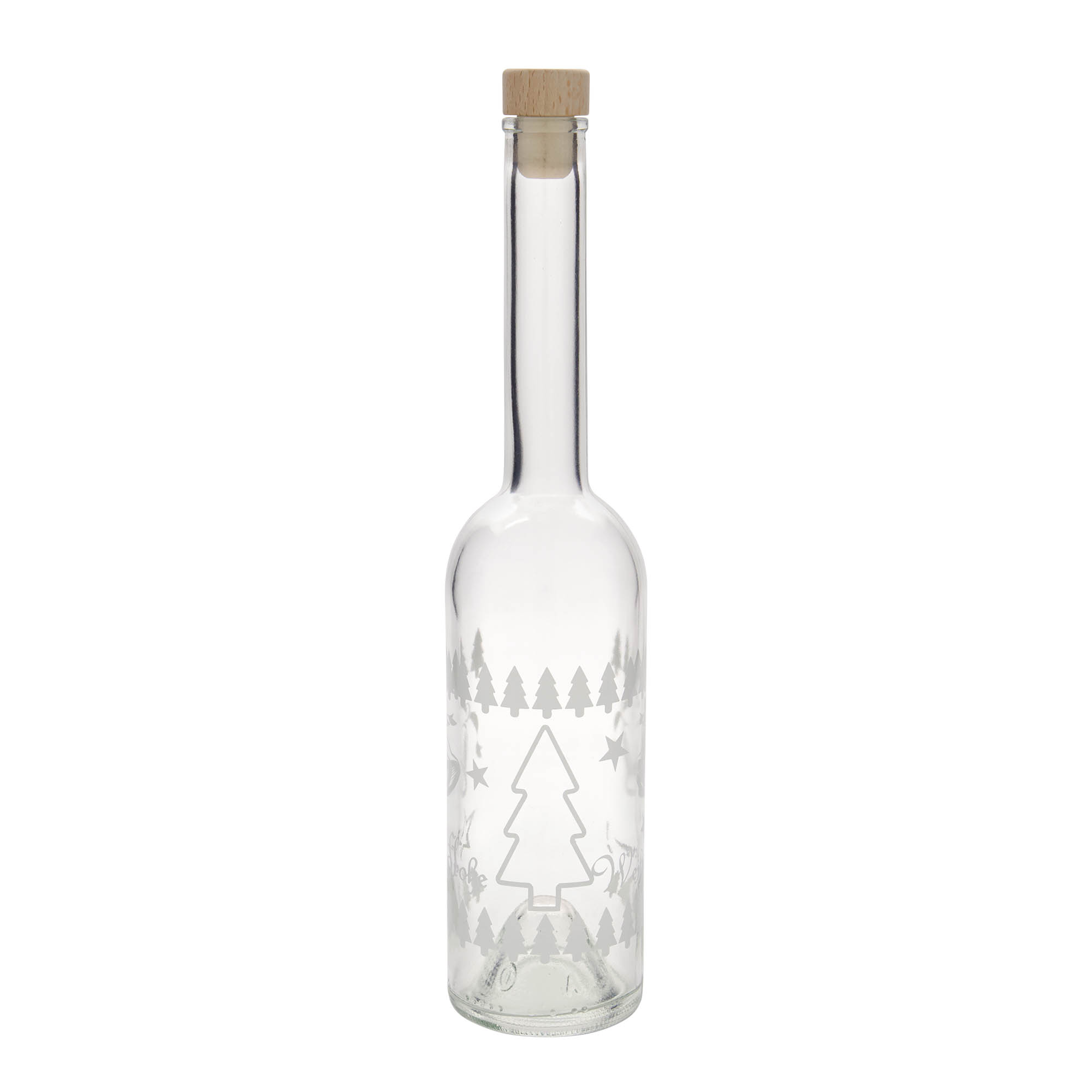 500 ml Glasflasche «Opera», Motiv: Klassische Weihnacht, Mündung: Kork