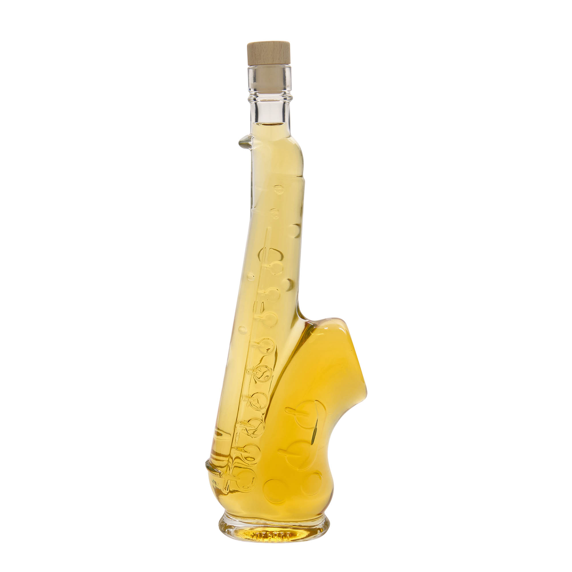 500 ml Glasflasche 'Saxophon', Mündung: Kork 500 ml Glasflasche 'Saxophon', Mündung: Kork