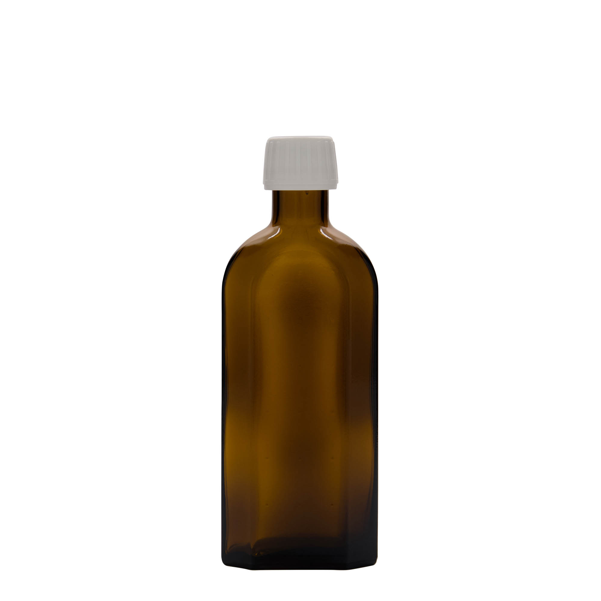 250 ml Medizinflasche Meplat, oval, Glas, braun, Mündung: PP 28 250 ml Medizinflasche Meplat, oval, Glas, braun, Mündung: PP 28