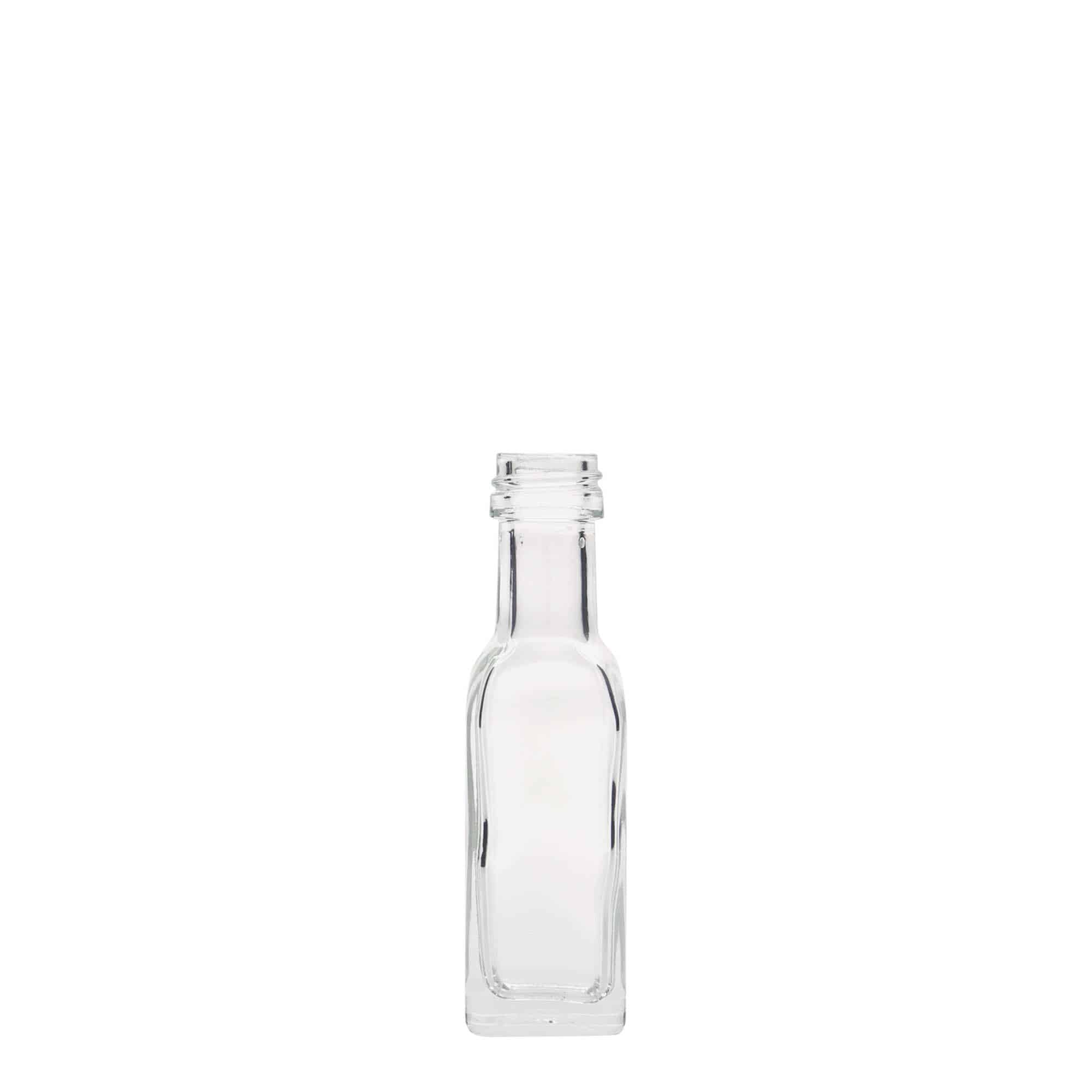 20 ml Glasflasche 'Marasca', quadratisch, Mündung: PP 18 20 ml Glasflasche 'Marasca', quadratisch, Mündung: PP 18