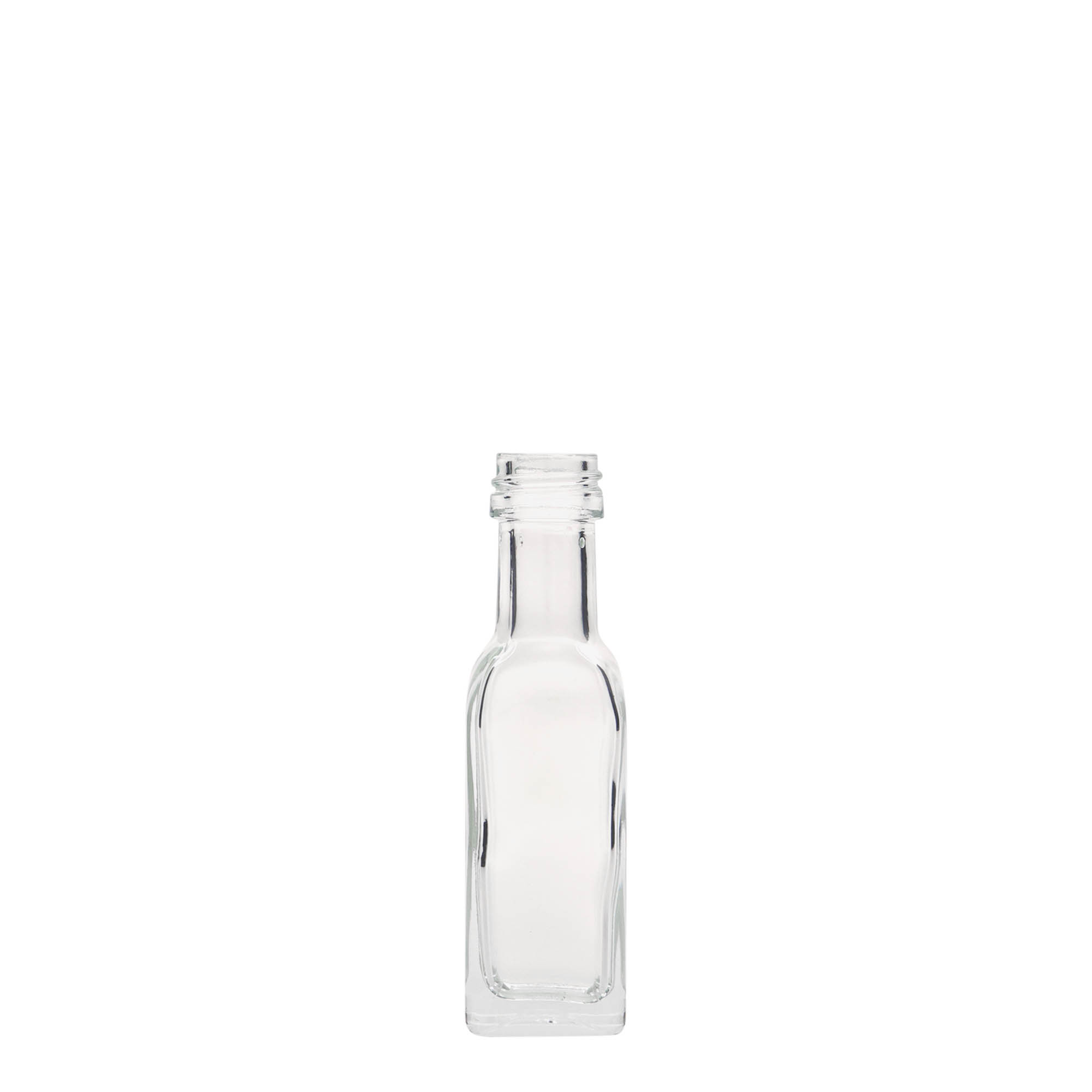 20 ml Glasflasche «Marasca», quadratisch, Mündung: PP 18