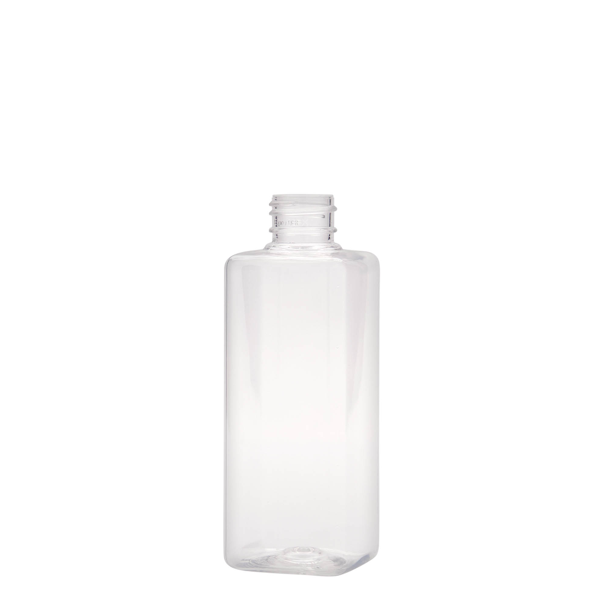 200 ml PET-Flasche 'Karl', quadratisch, Kunststoff, Mündung: 24/410