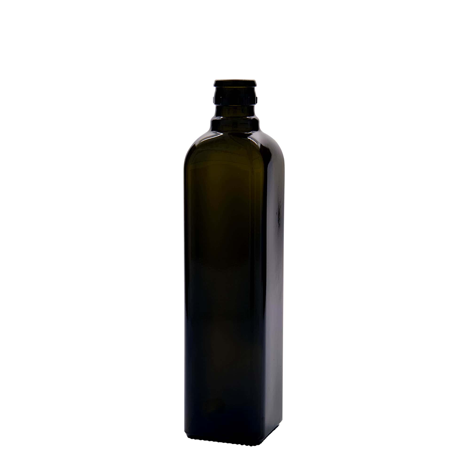 500 ml Essig-/Ölflasche 'Quadra', Glas, quadratisch, antikgrün, Mündung: DOP 500 ml Essig-/Ölflasche 'Quadra', Glas, quadratisch, antikgrün, Mündung: DOP