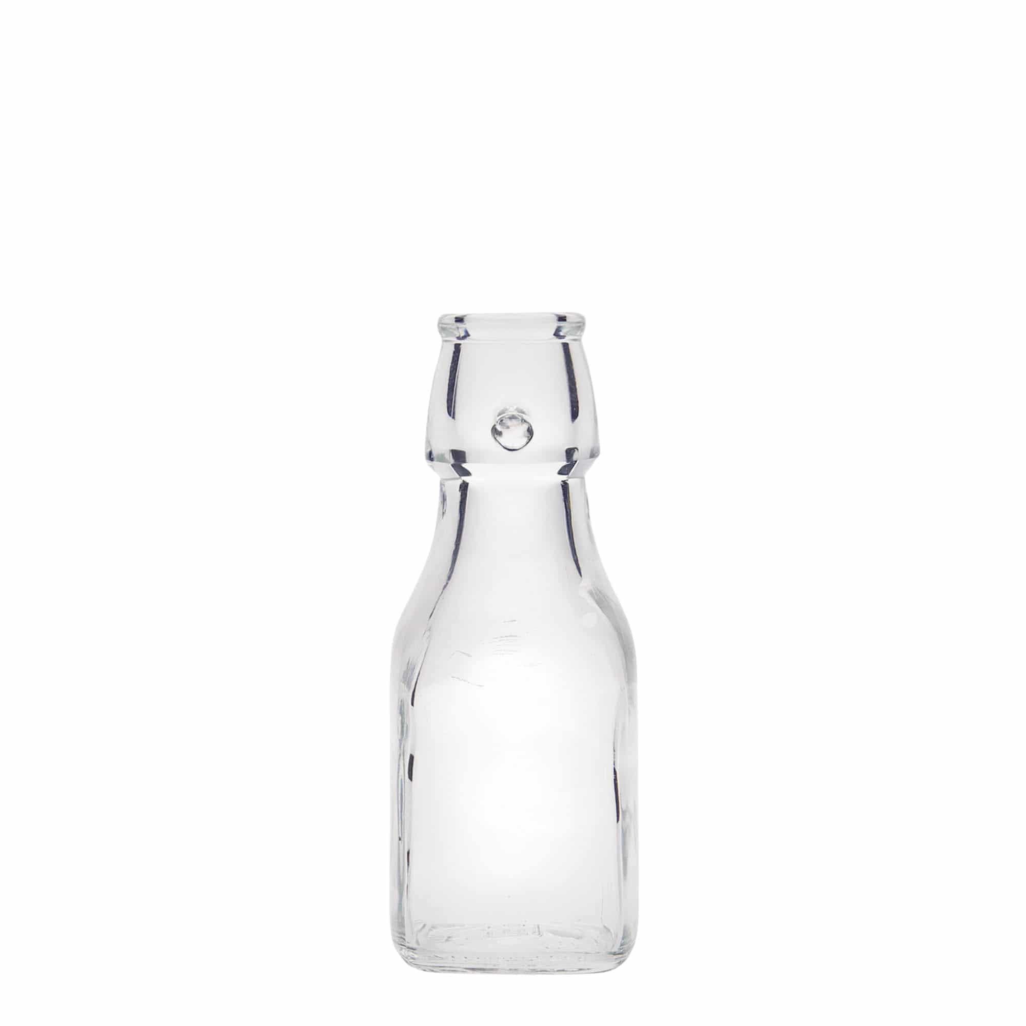 125 ml Glasflasche «Swing», quadratisch, Mündung: Bügelverschluss