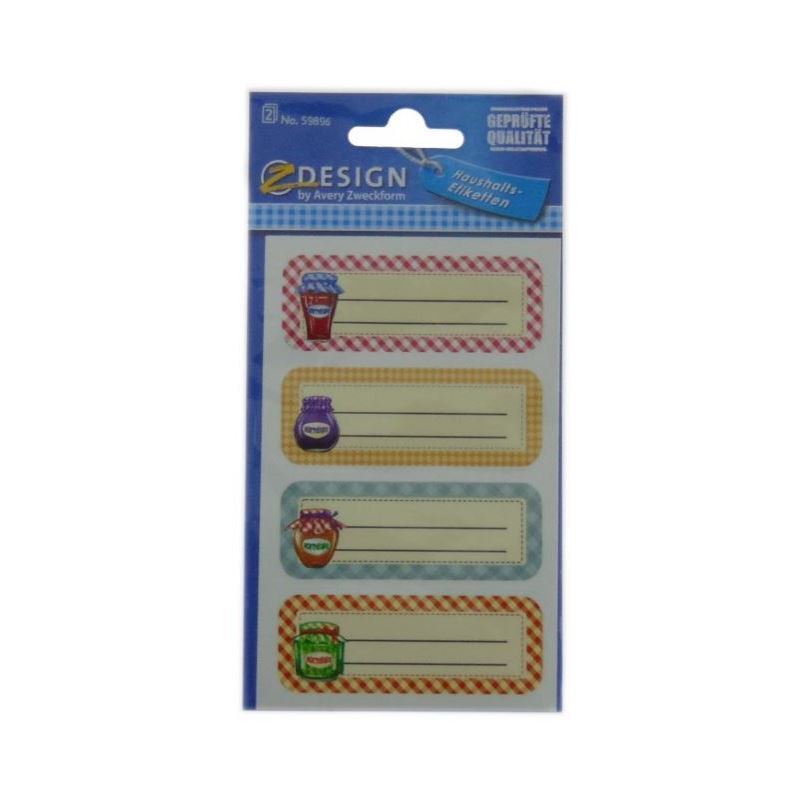 Zweckform Etiketten 'Marmeladengläser', rechteckig, Papier, mehrfarbig Zweckform Etiketten 'Marmeladengläser', rechteckig, Papier, mehrfarbig