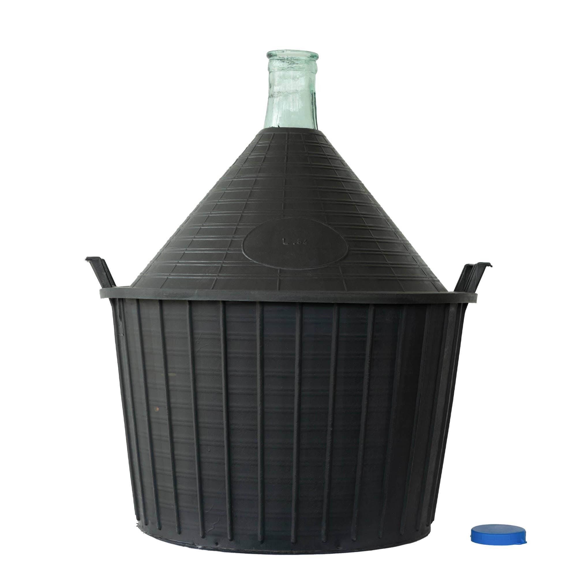 54 l Ballonflasche Enghals, Glas, Mündung: Stülpdeckel